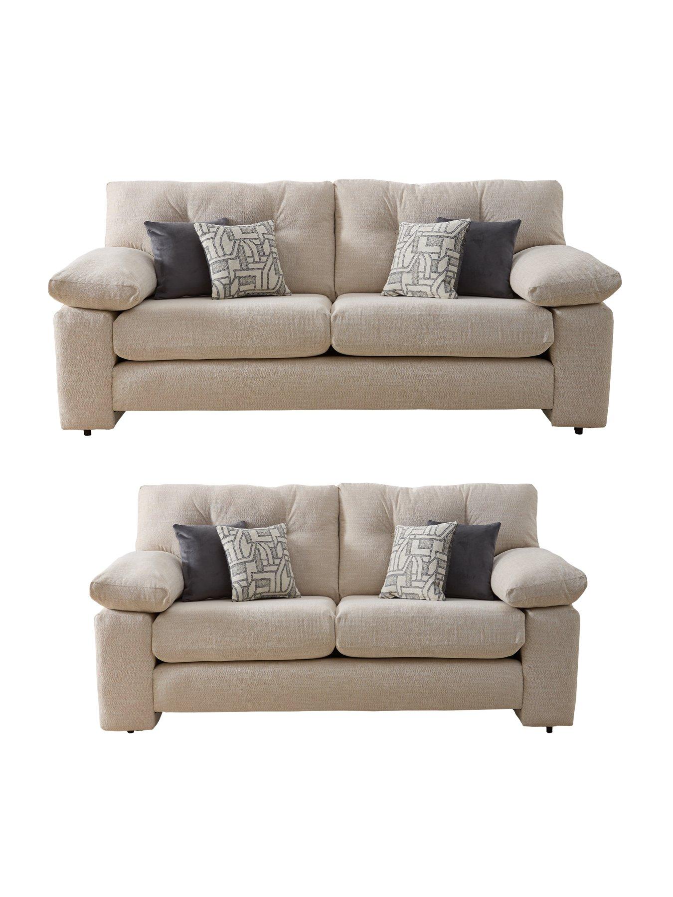undefined Megan 3 + 2 Seater Fabric Sofa Set - Made in the UK