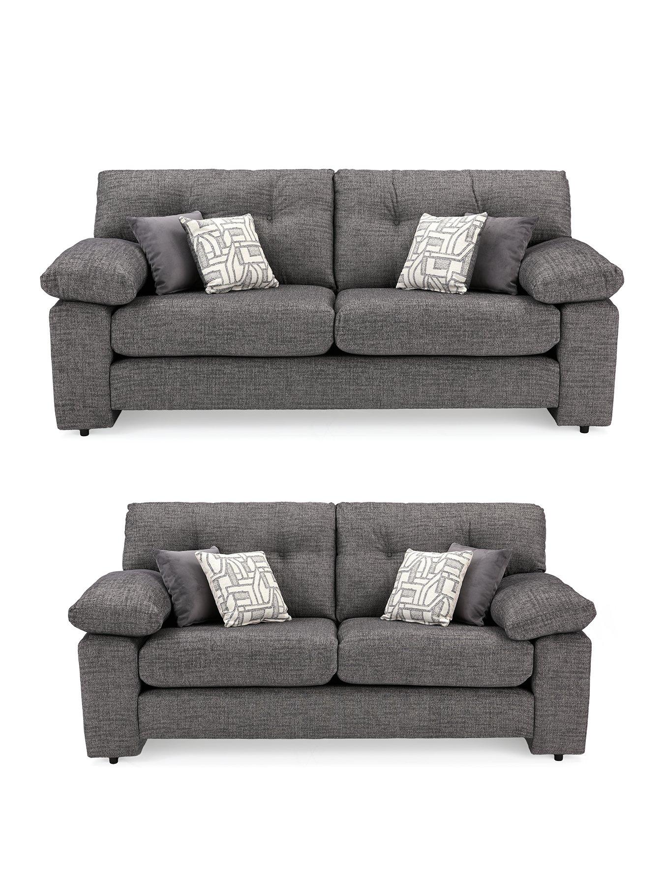 Image 1 of 5 of The Very Collection Megan 3 + 2 Seater Fabric Sofa Set&nbsp;- Made in the UK