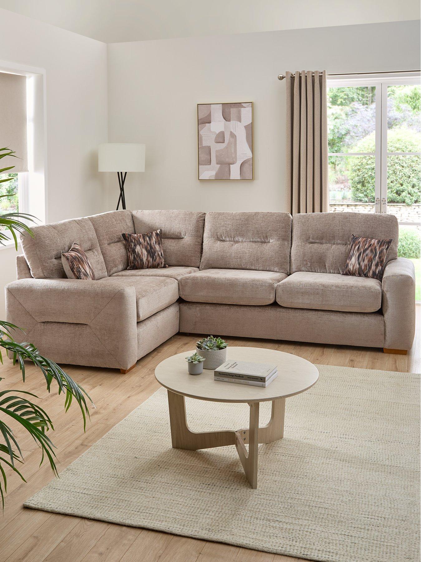 undefined Melrose Left Hand Fabric Corner Chaise Sofa - Made in the UK