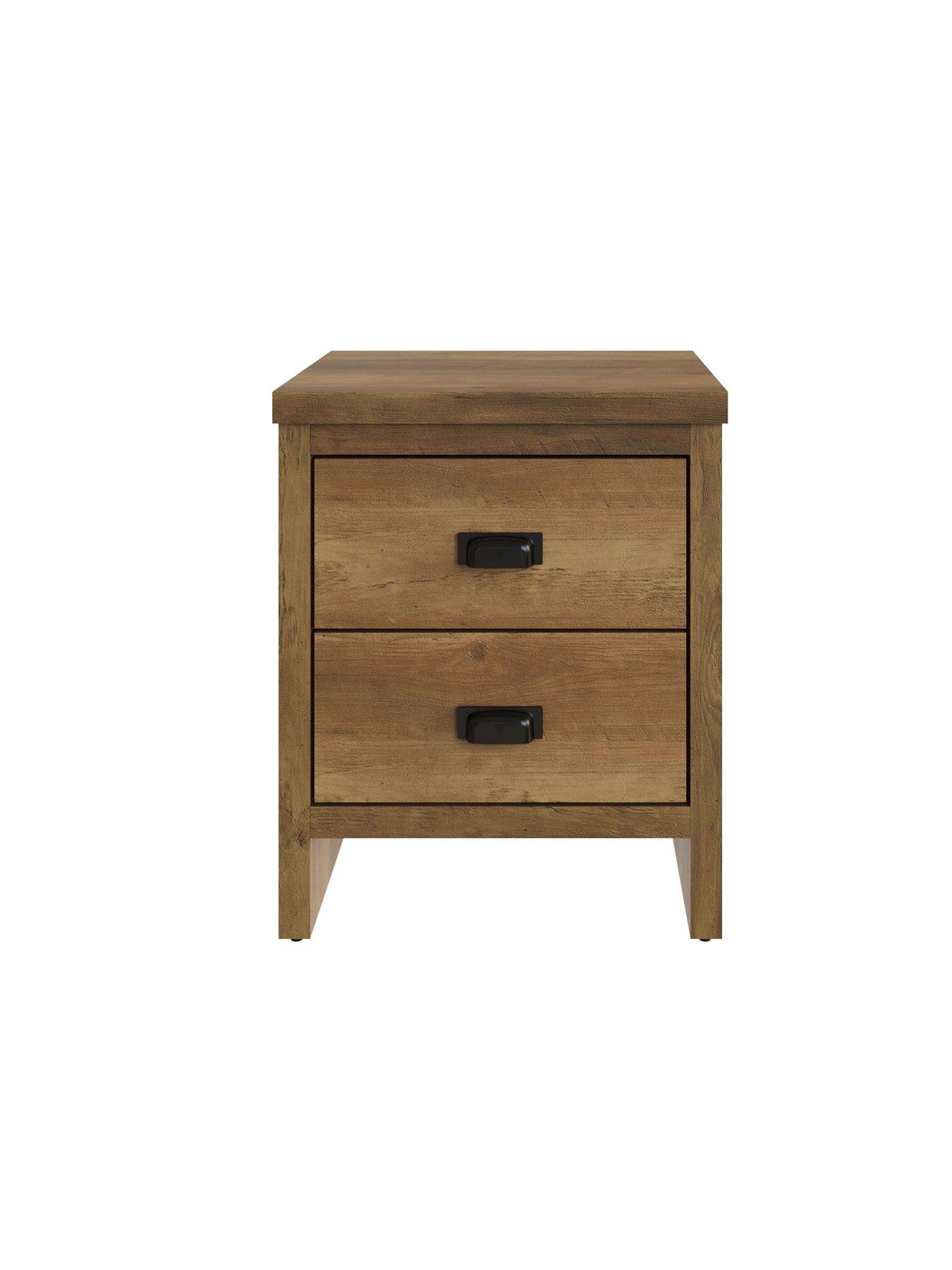  image of gfw-boston-4nbsppiece-package-3nbspdoor-wardrobe-4-drawer-chest-pair-ofnbspbedside-chests--oak