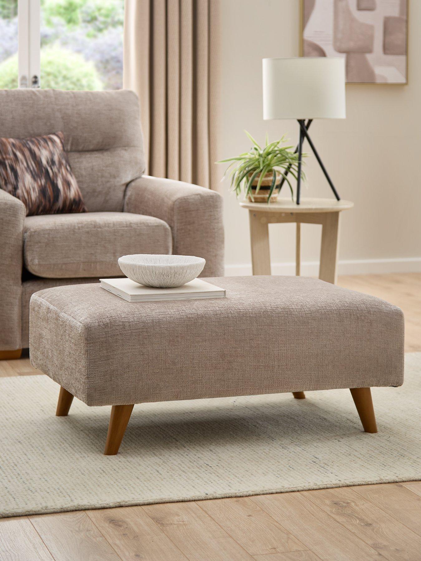 undefined Melrose Fabric Footstool - Made in the UK