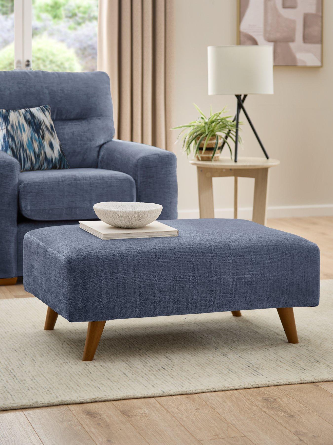 undefined Melrose Fabric Footstool - Made in the UK