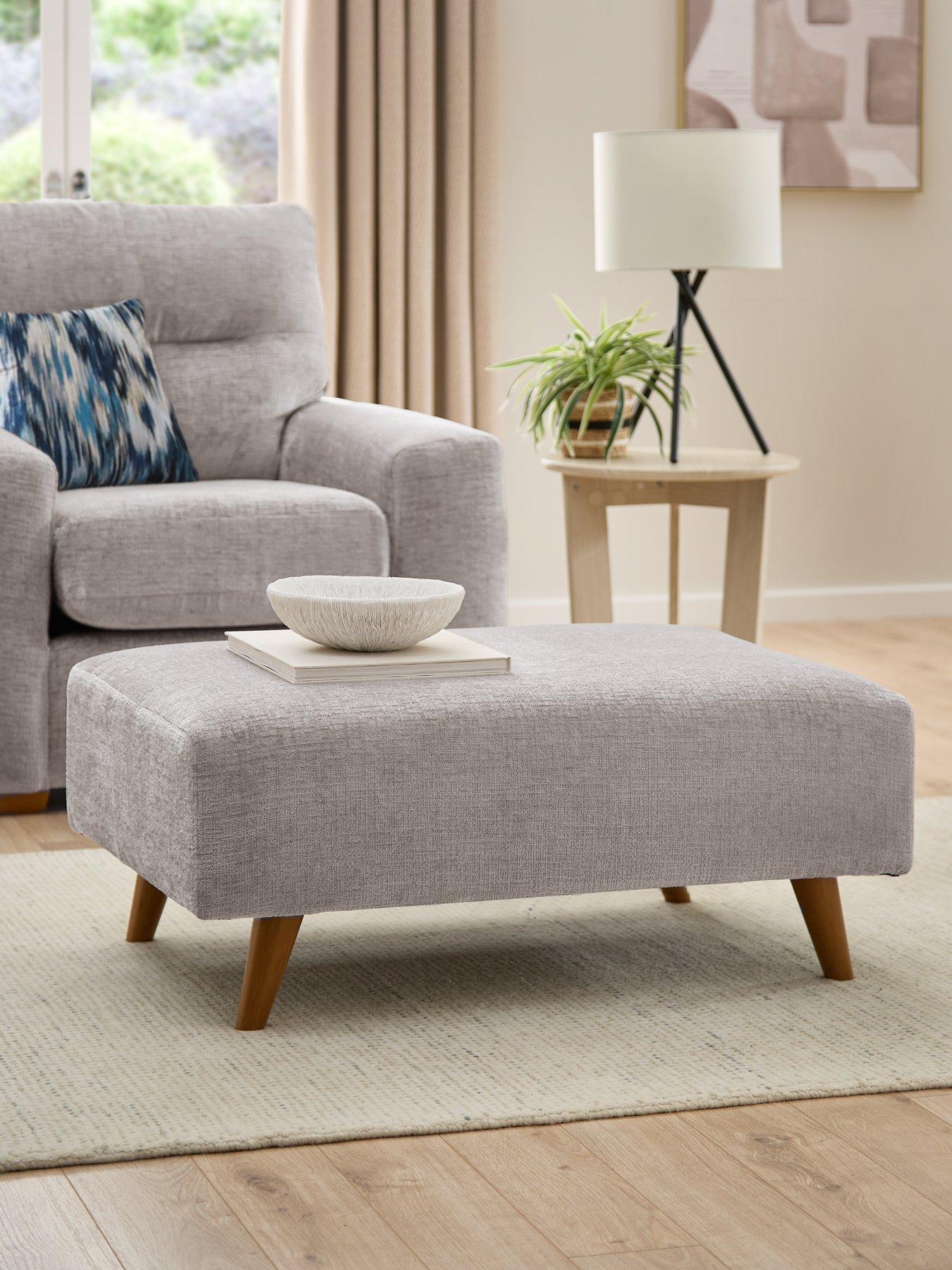 The Very Collection Melrose Fabric Footstool - Made in the UK