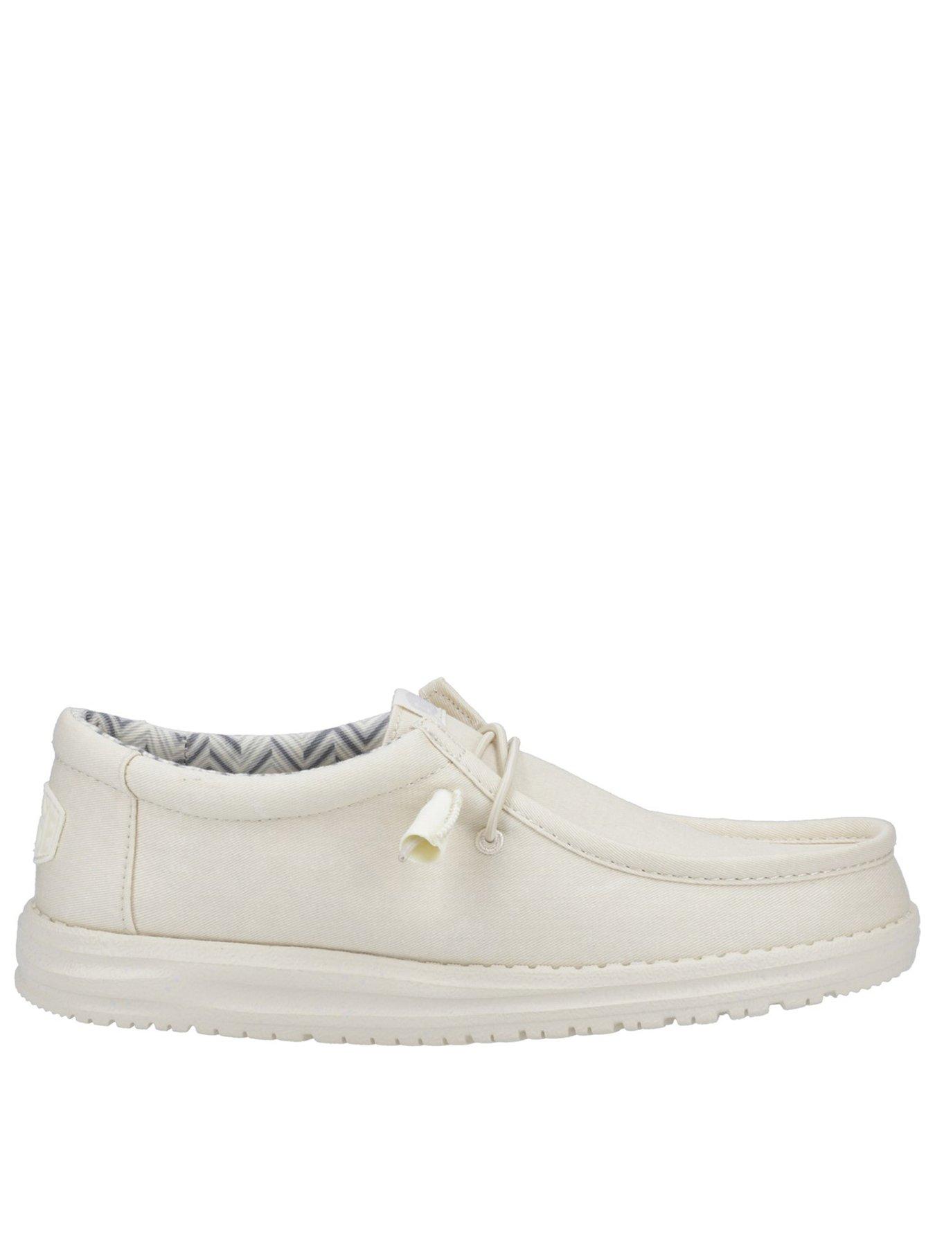 Heydude Wally Canvas Lace Up Shoe - Off White