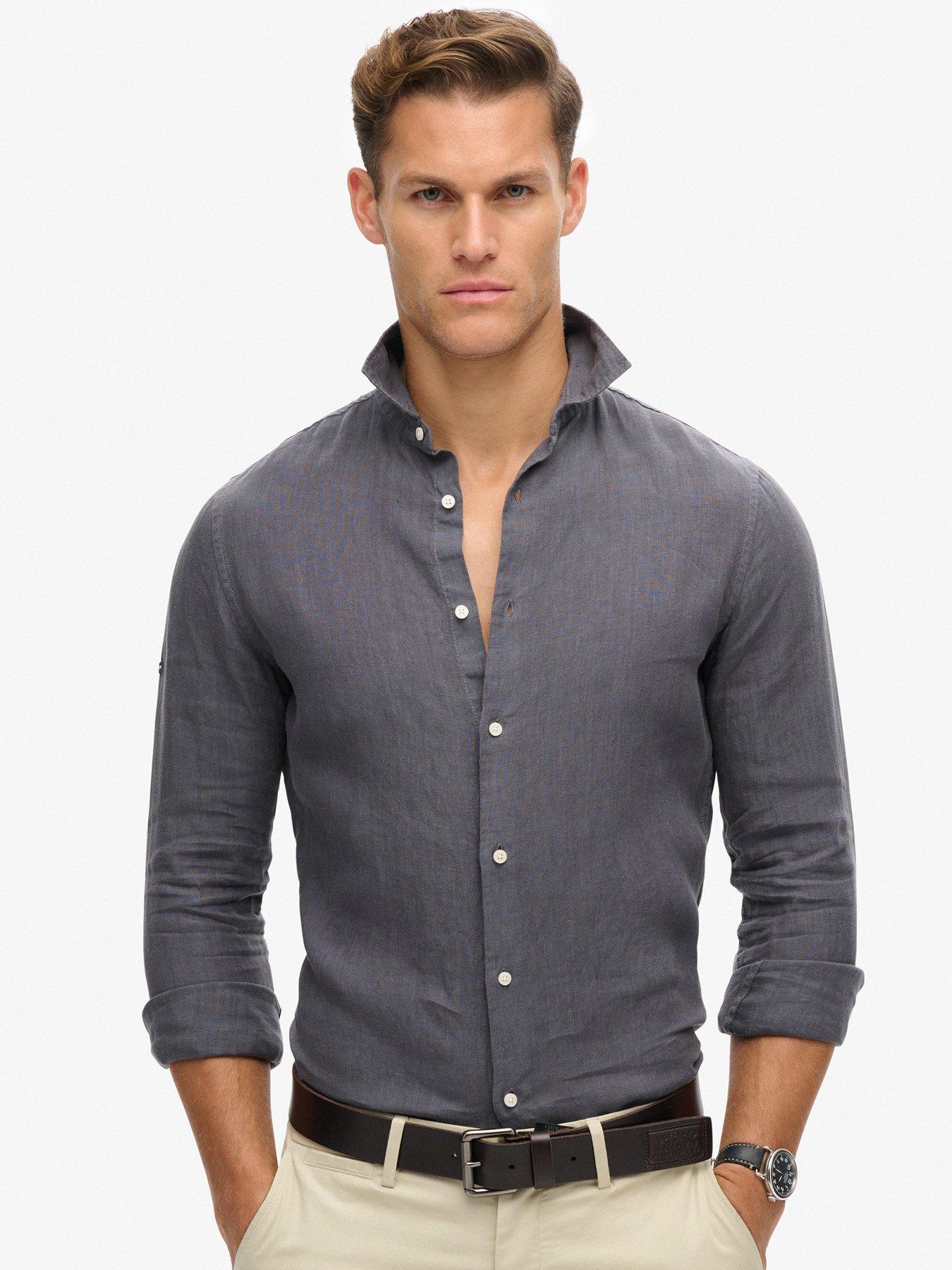 superdry-studios-linen-long-sleeve-shirt-dark-grey