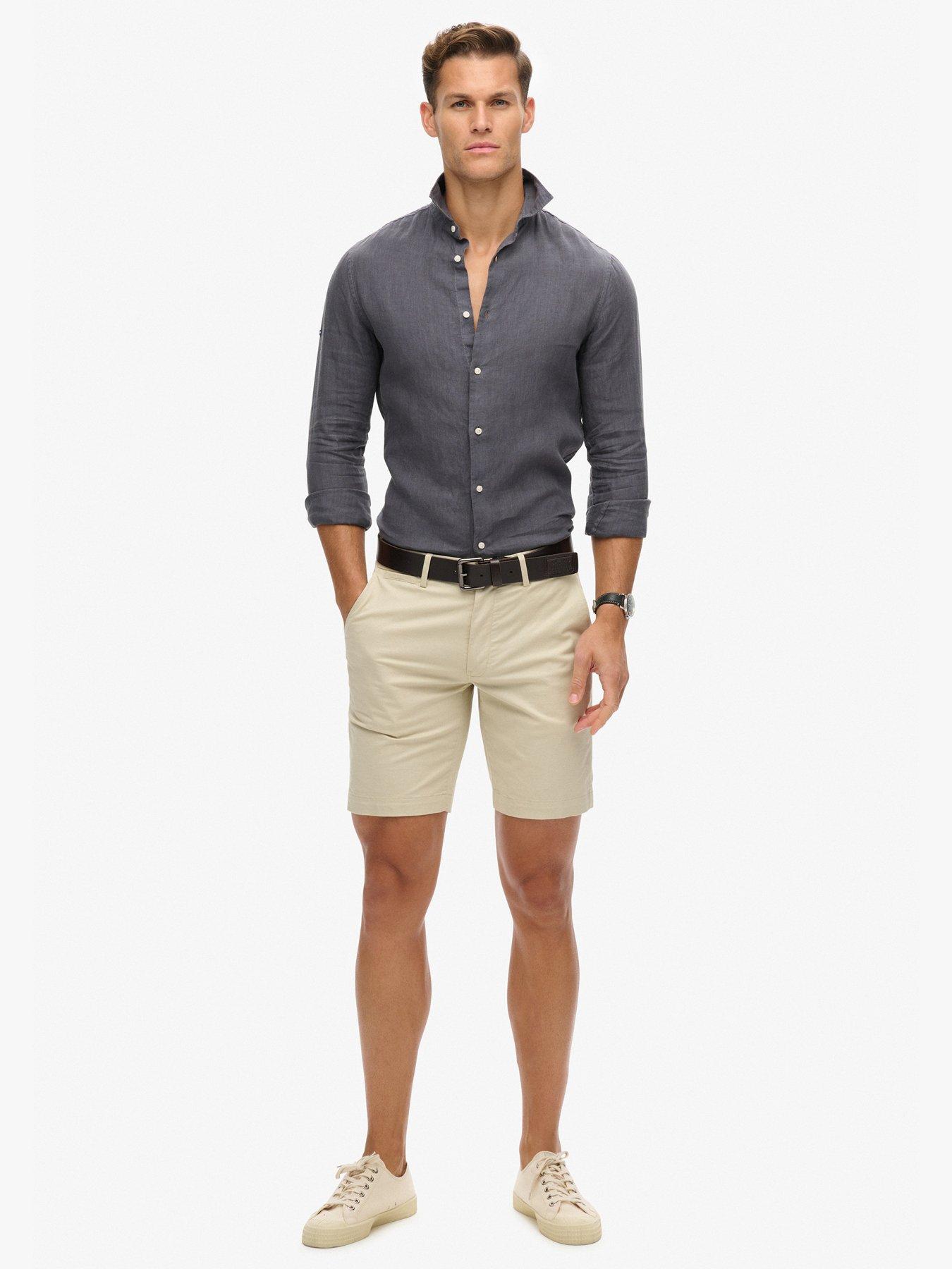  image of superdry-studios-linen-long-sleeve-shirt-dark-grey