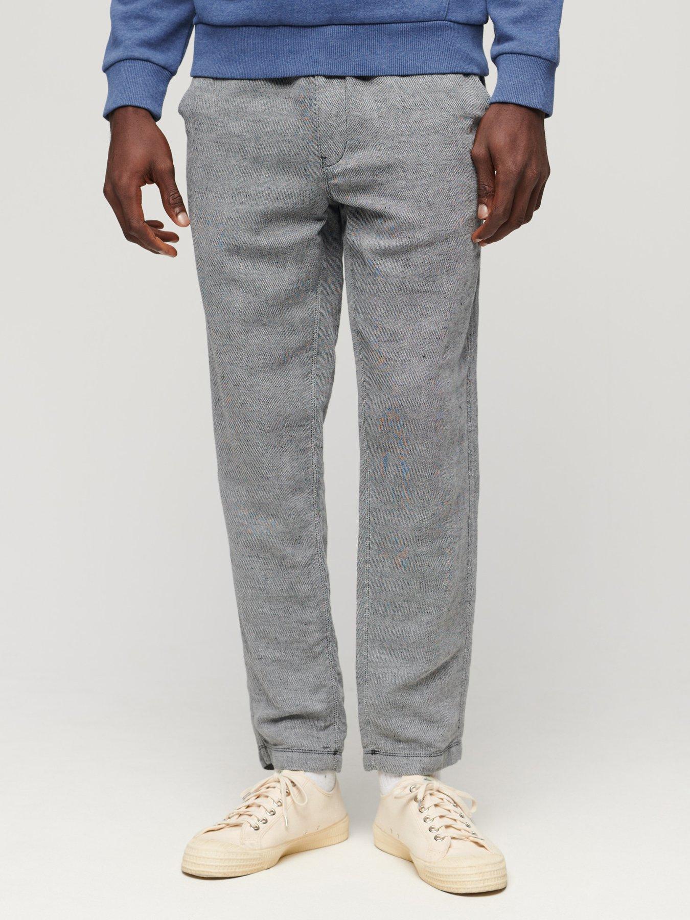undefined Drawstring Linen Trousers - Grey
