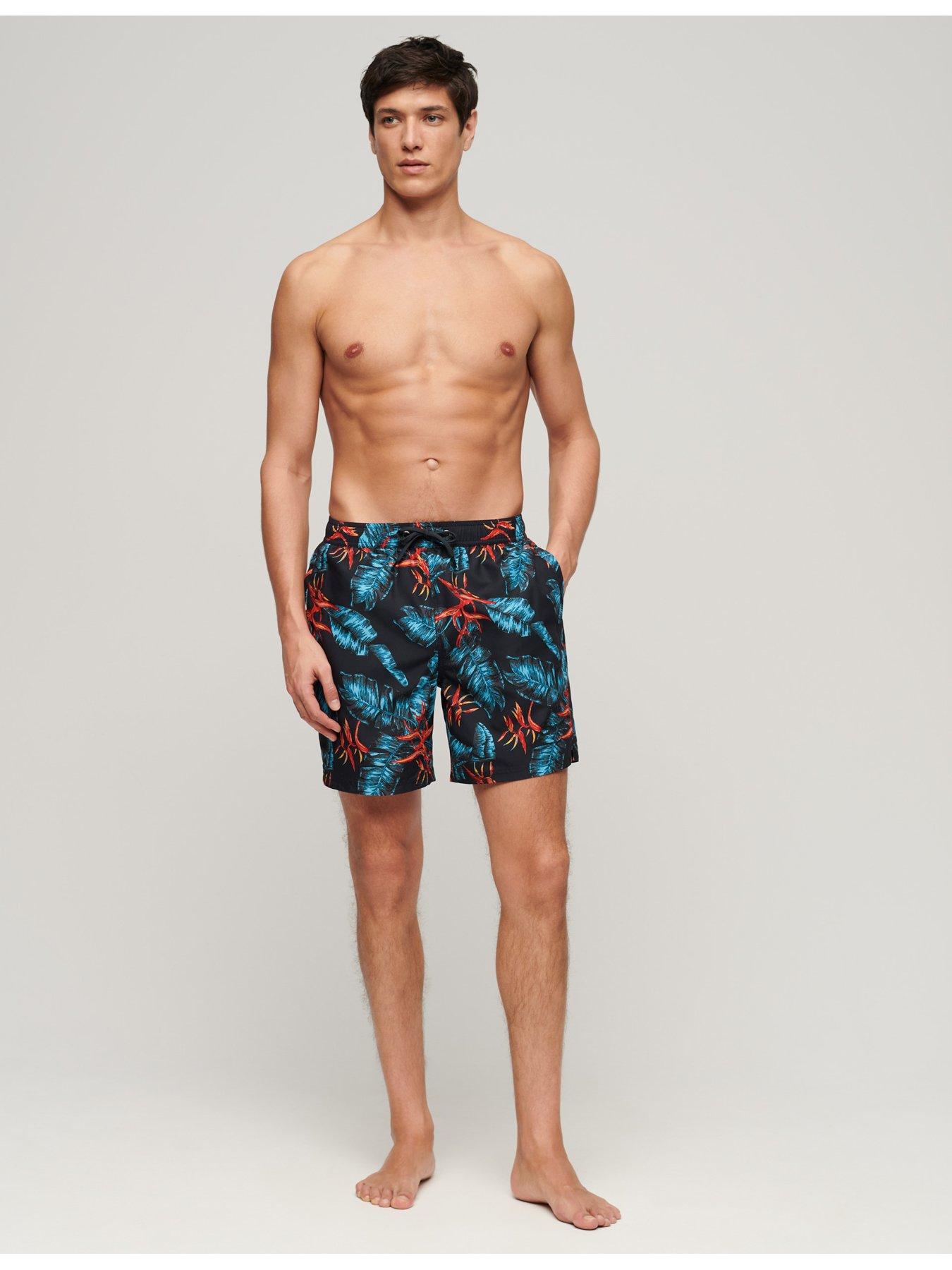 Image 3 of 5 of Superdry Hawaiian Print 17" Swim Shorts - Navy