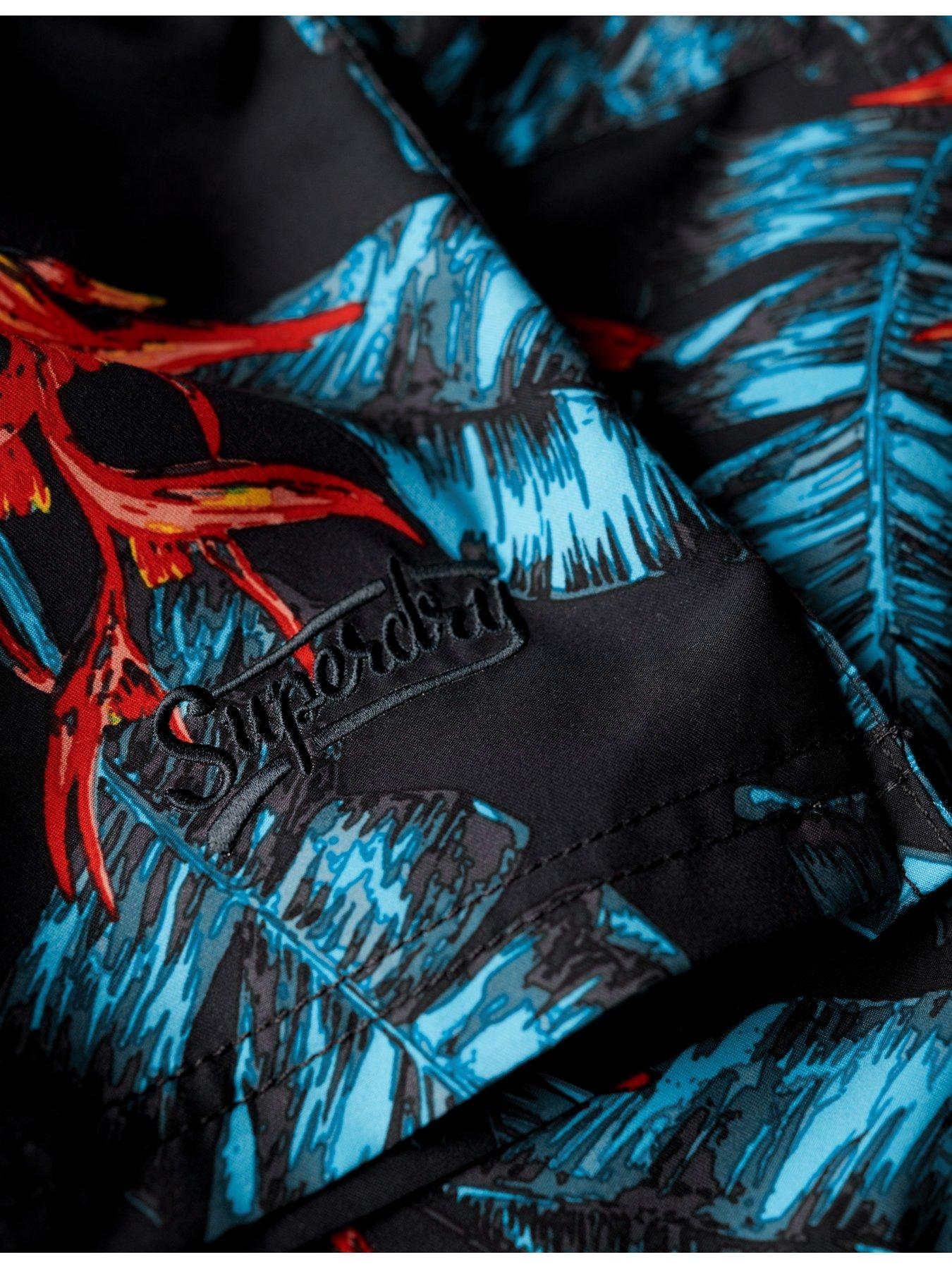 Image 5 of 5 of Superdry Hawaiian Print 17" Swim Shorts - Navy