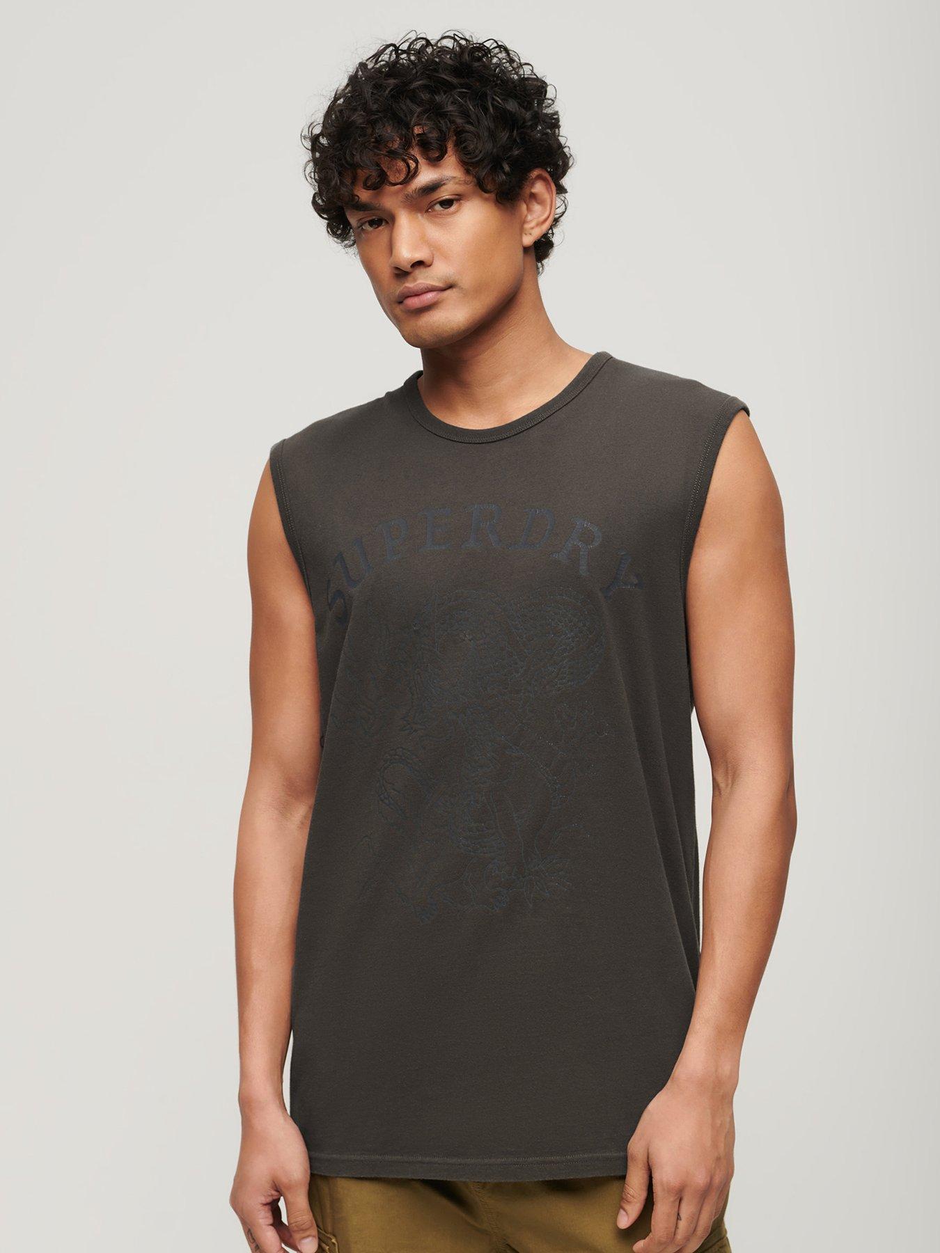  image of superdry-dragon-tattoo-graphic-vest-top-black