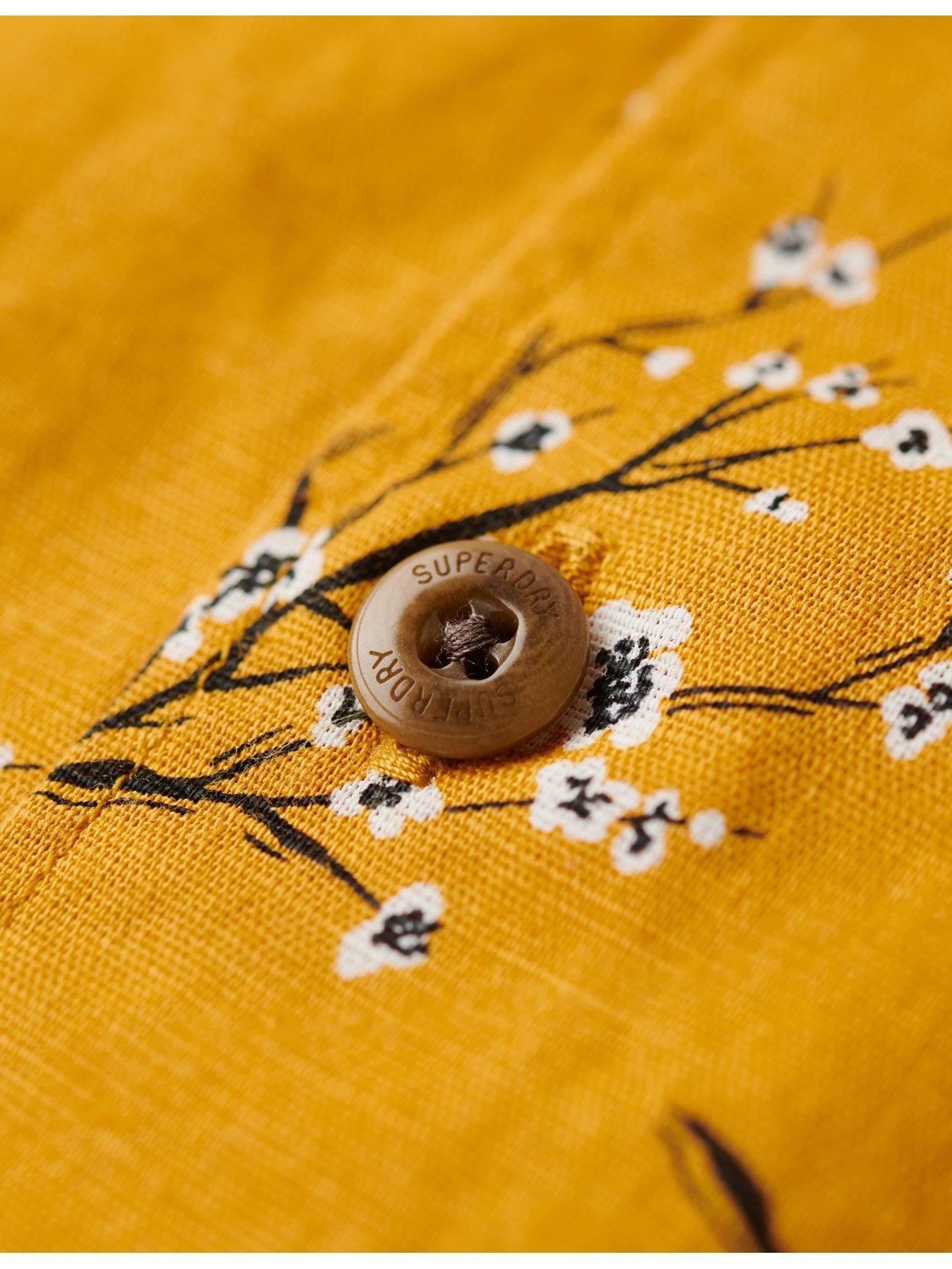  image of superdry-hawaiian-short-sleeve-regular-fit-shirt-yellow