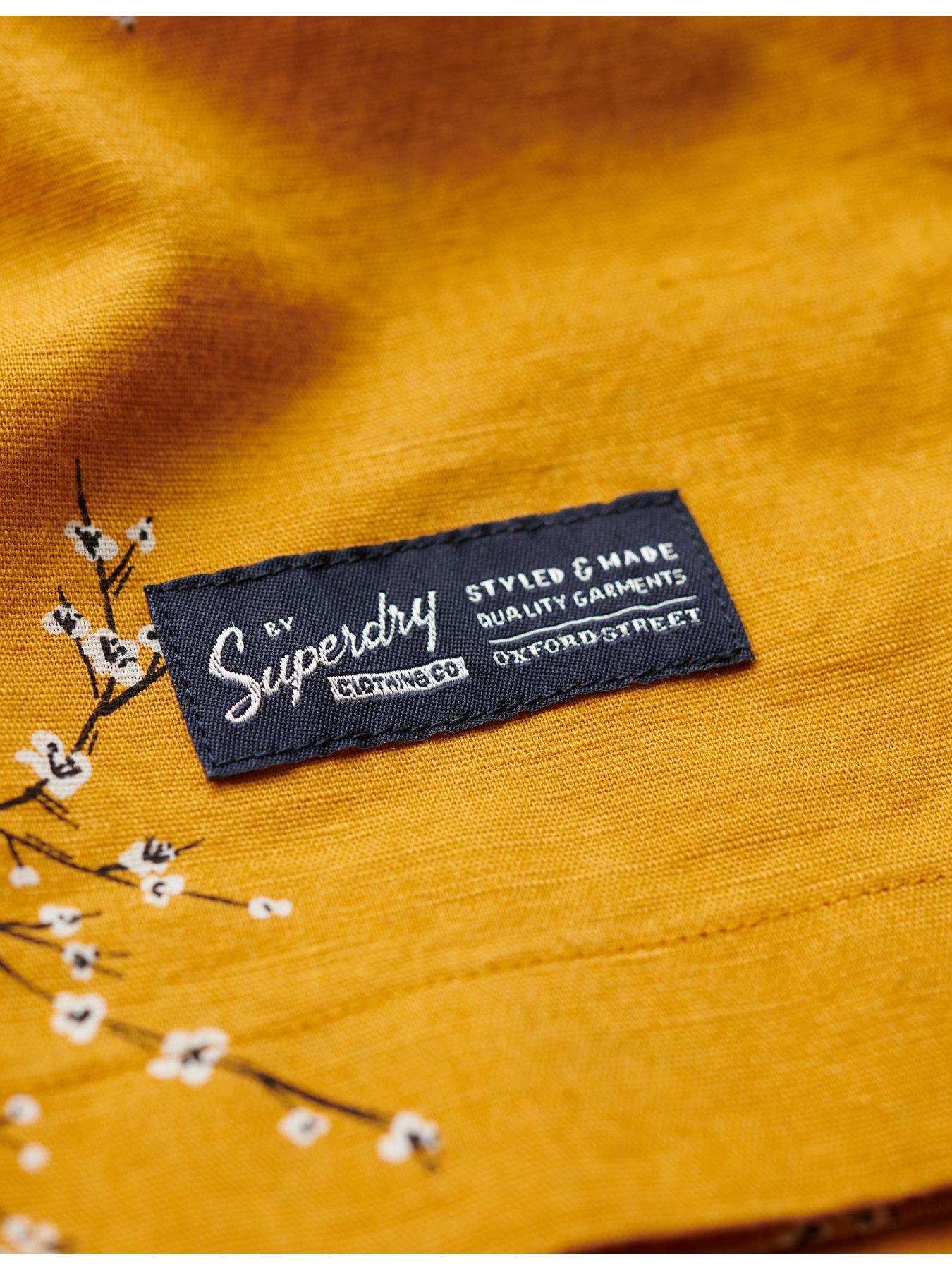  image of superdry-hawaiian-short-sleeve-regular-fit-shirt-yellow