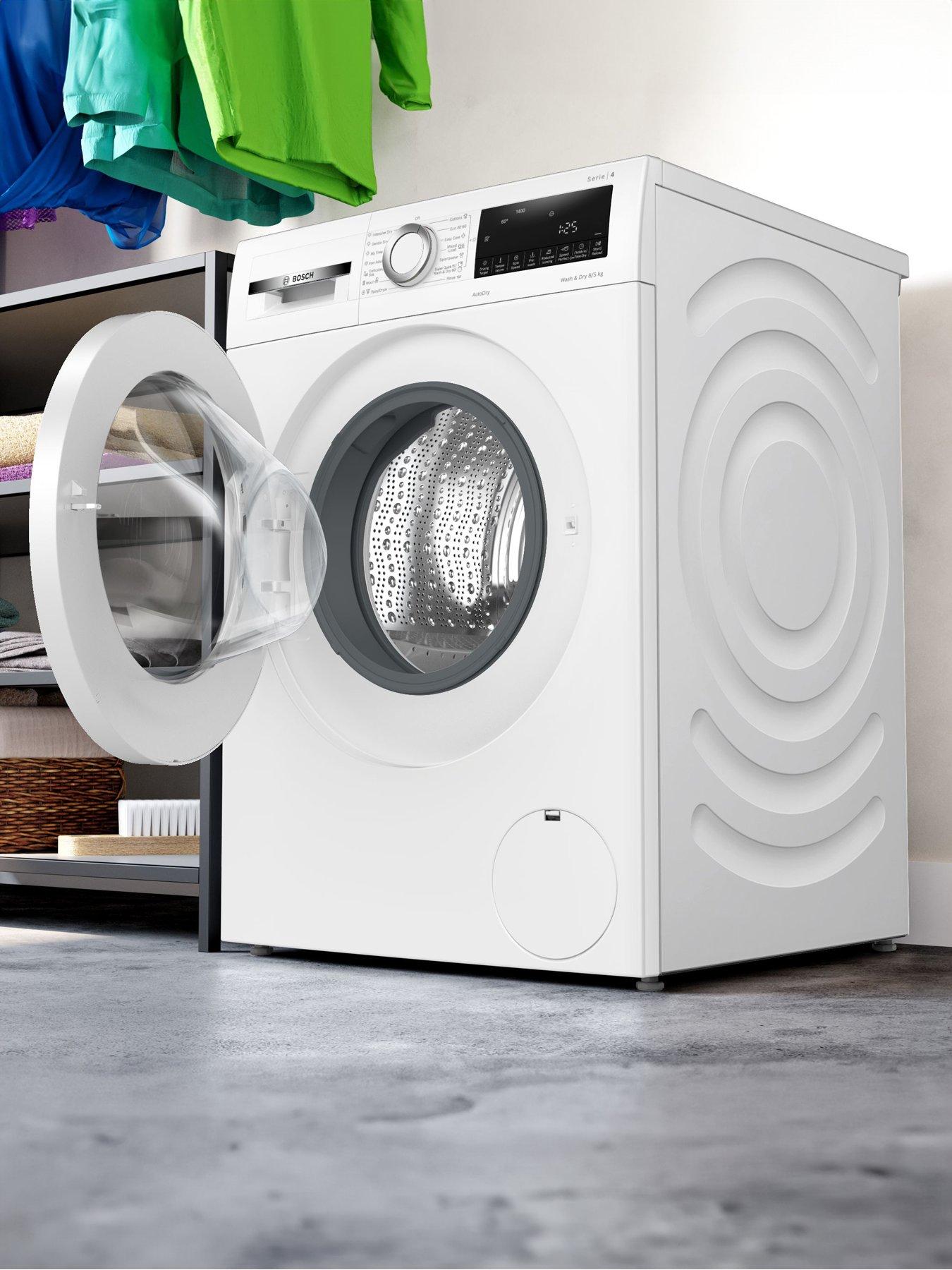  image of bosch-series-4-wna134u8gb-8kg-washnbsp5kg-dry-1400rpm-spinnbspwasher-dryer-large-led-display-speedperfect-eco-silence-drive-wash-and-dry-60-mins-iron-assist-reload-white