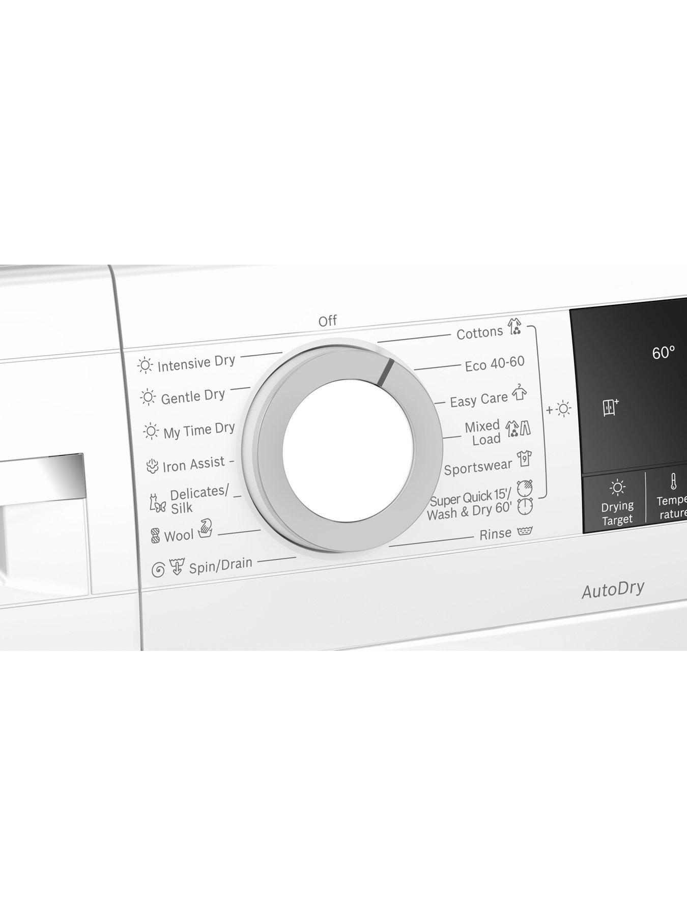  image of bosch-series-4-wna134u8gb-8kg-washnbsp5kg-dry-1400rpm-spinnbspwasher-dryer-large-led-display-speedperfect-eco-silence-drive-wash-and-dry-60-mins-iron-assist-reload-white