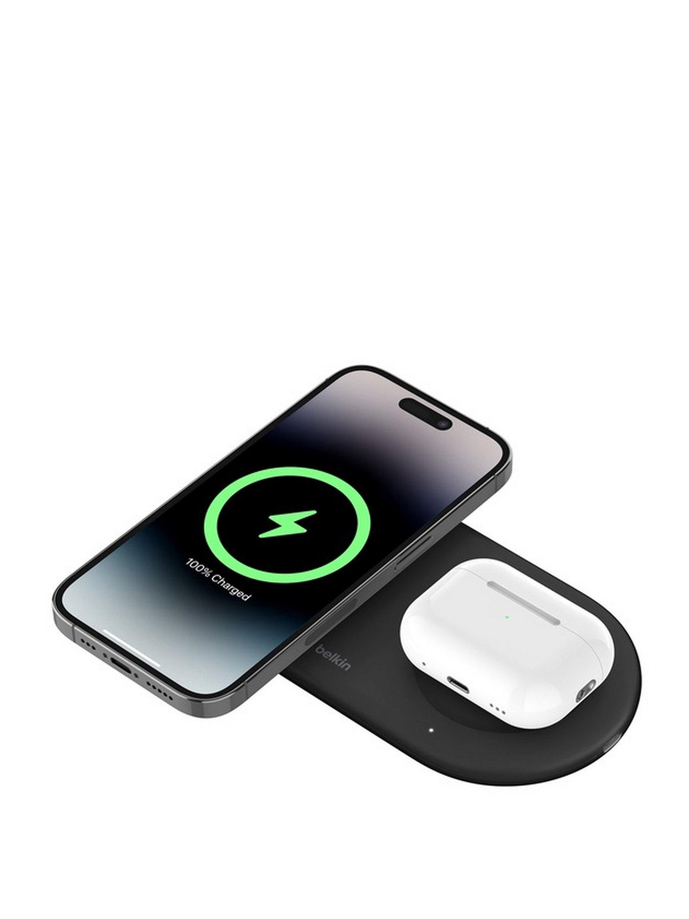 undefined 2-in-1 MagSafe Compatible Wireless Charging Pad - Qi2 15W, USB-C, Black