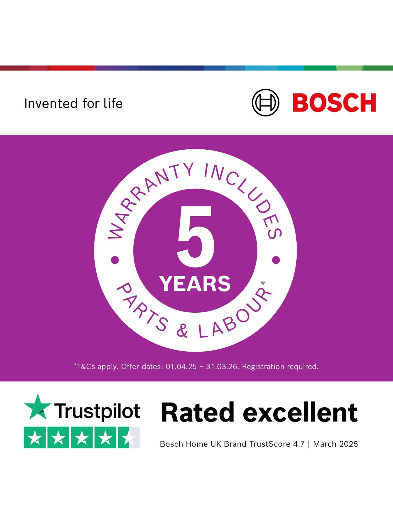 Image 7 of 8 of Bosch Series 4 WAN28258GB 8kg Load, 1400rpm Spin&nbsp;Freestanding Washing Machine - Iron Assist, SpeedPerfect, Eco Silence Drive, LED display - White