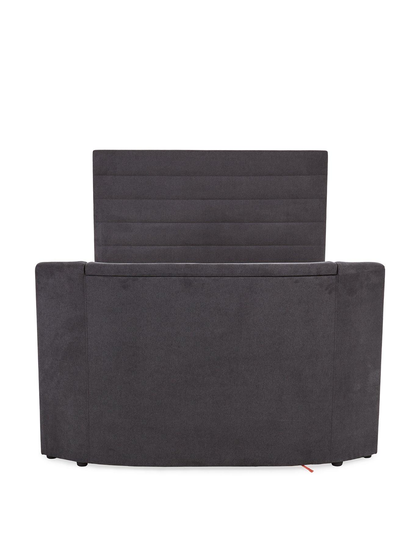  image of very-home-kingsley-fabric-tv-bed-frame-fits-up-to-32-inch-tv-charcoal