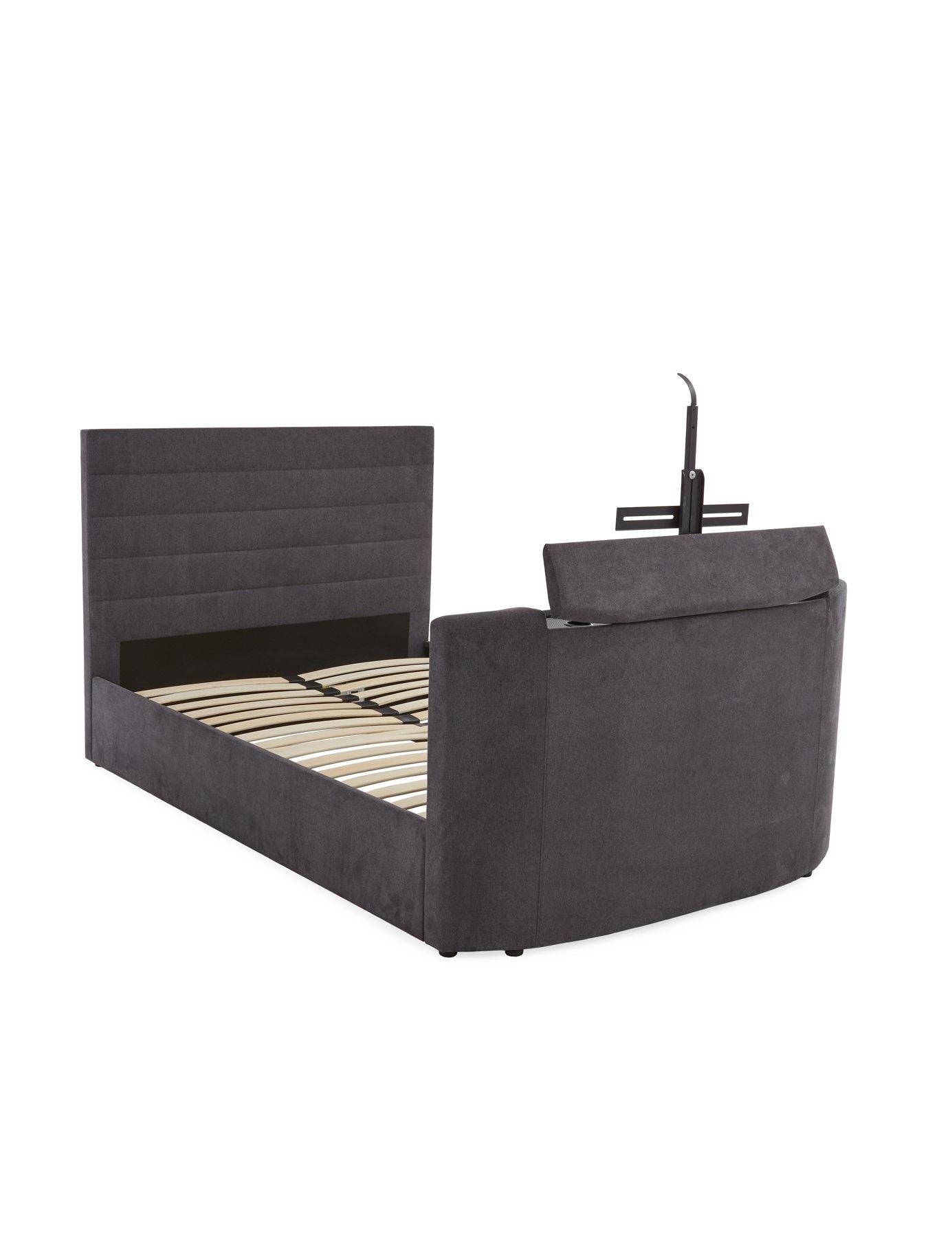  image of very-home-kingsley-fabric-tv-bed-frame-fits-up-to-32-inch-tv-charcoal