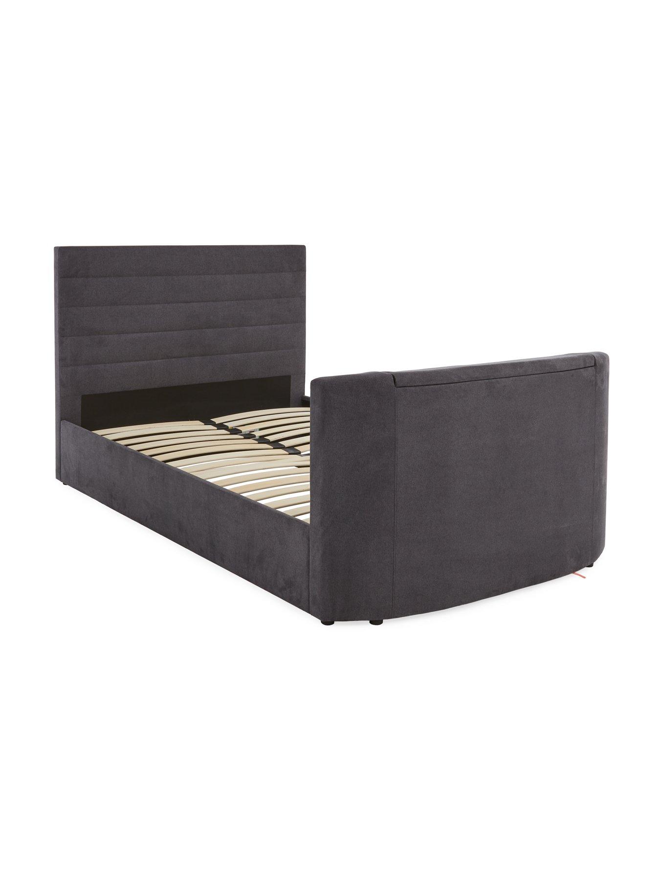  image of very-home-kingsley-fabric-tv-bed-frame-fits-up-to-32-inch-tv-charcoal