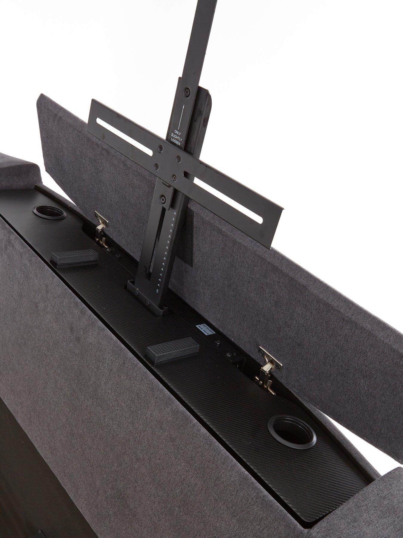  image of very-home-kingsley-fabric-tv-bed-frame-fits-up-to-32-inch-tv-charcoal