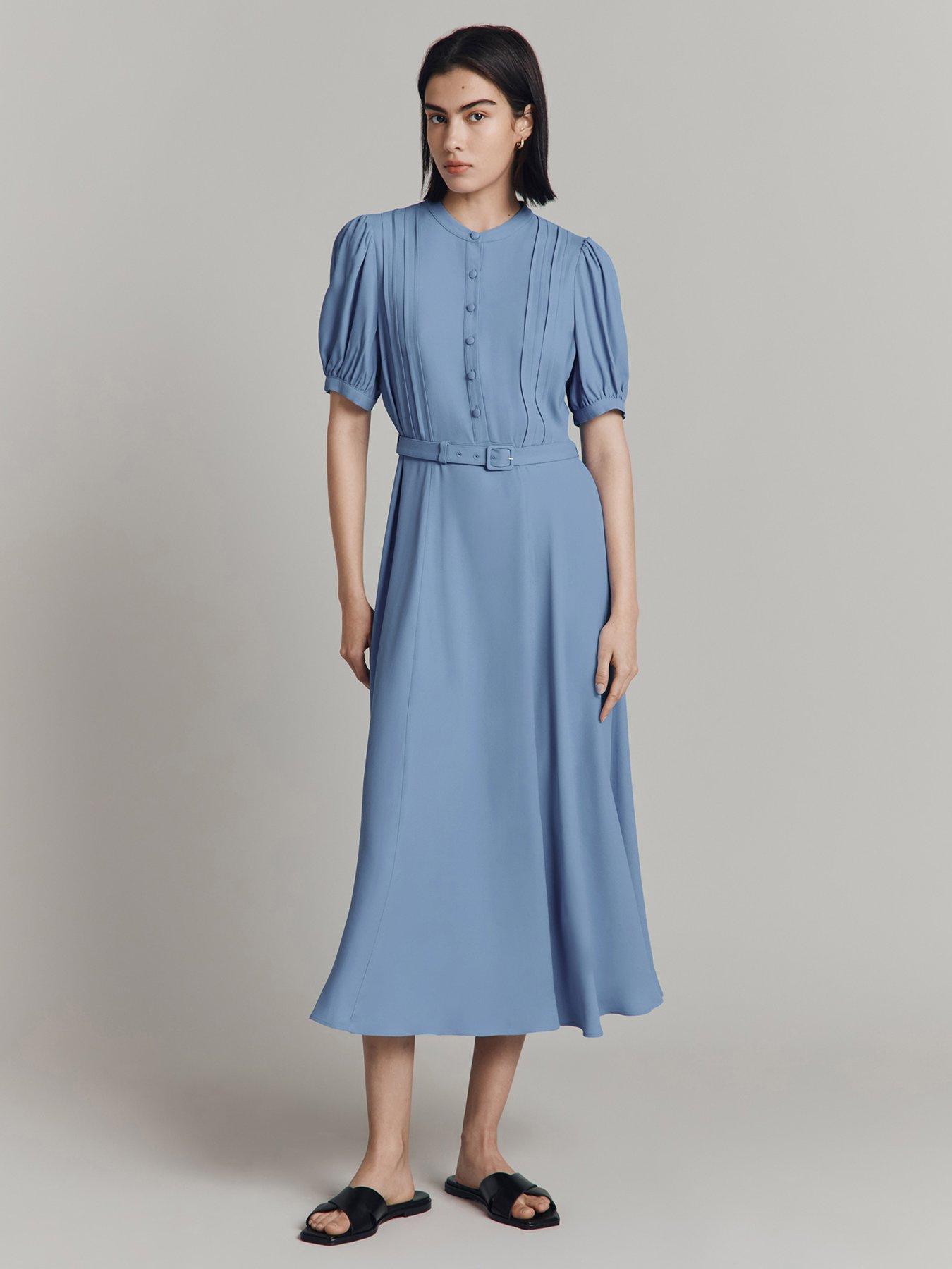 undefined Francis Short Sleeve Midaxi Dress - Blue