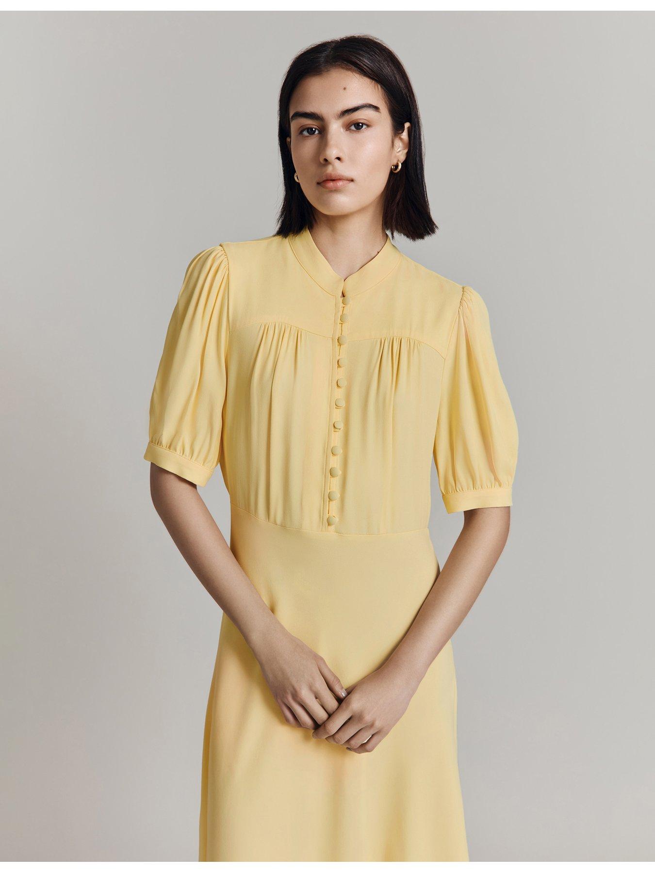 Image 5 of 5 of Ghost Adele Short Sleeve Midaxi Dress - Yellow