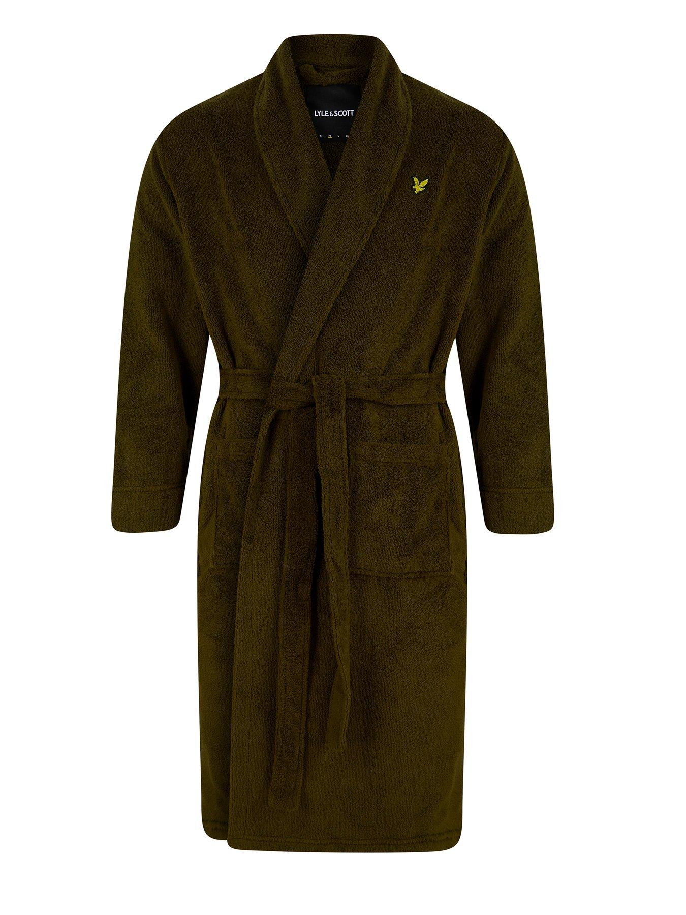  image of lyle-scott-lyle-amp-scott-lucas-towelling-bath-robe-khaki
