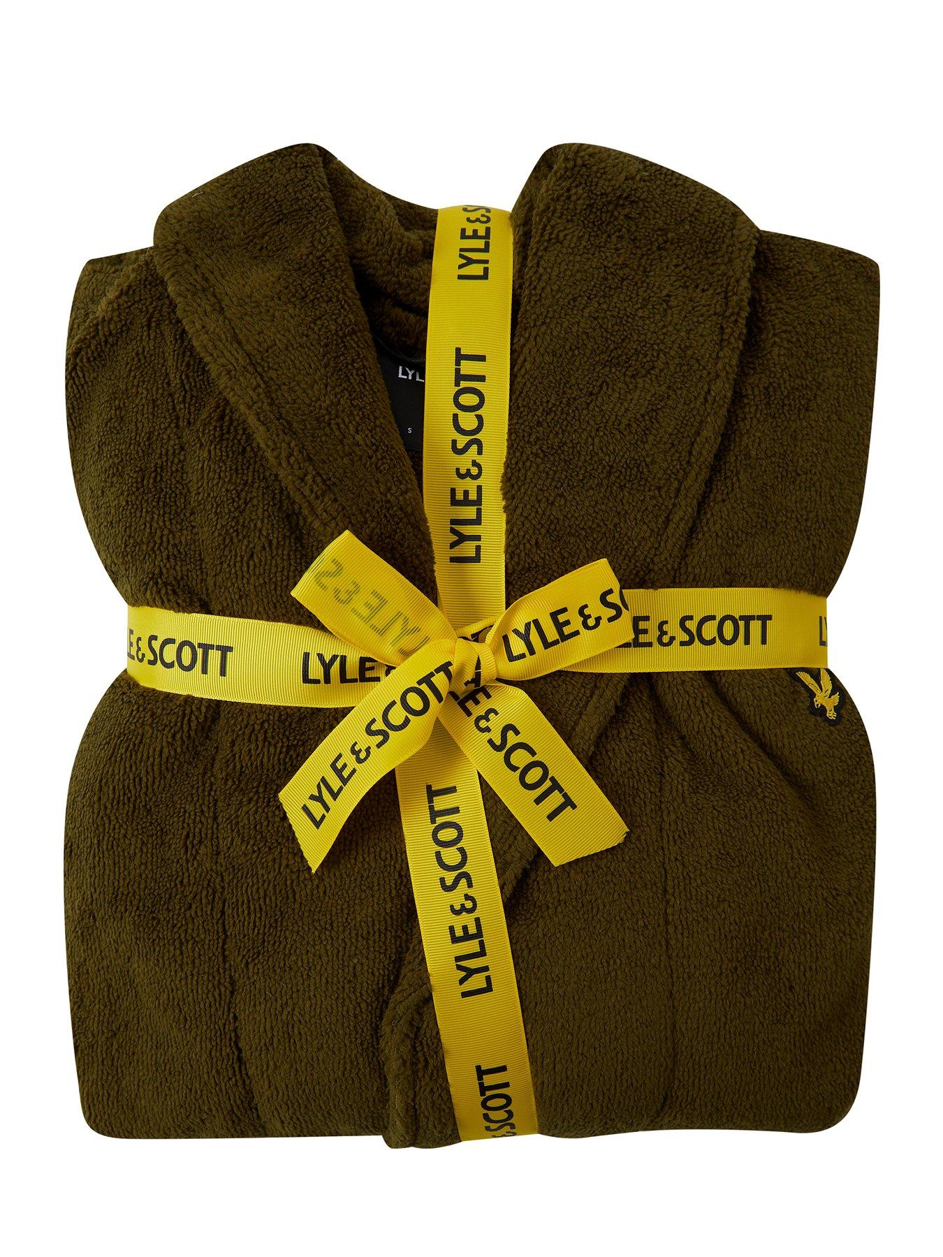  image of lyle-scott-lyle-amp-scott-lucas-towelling-bath-robe-khaki