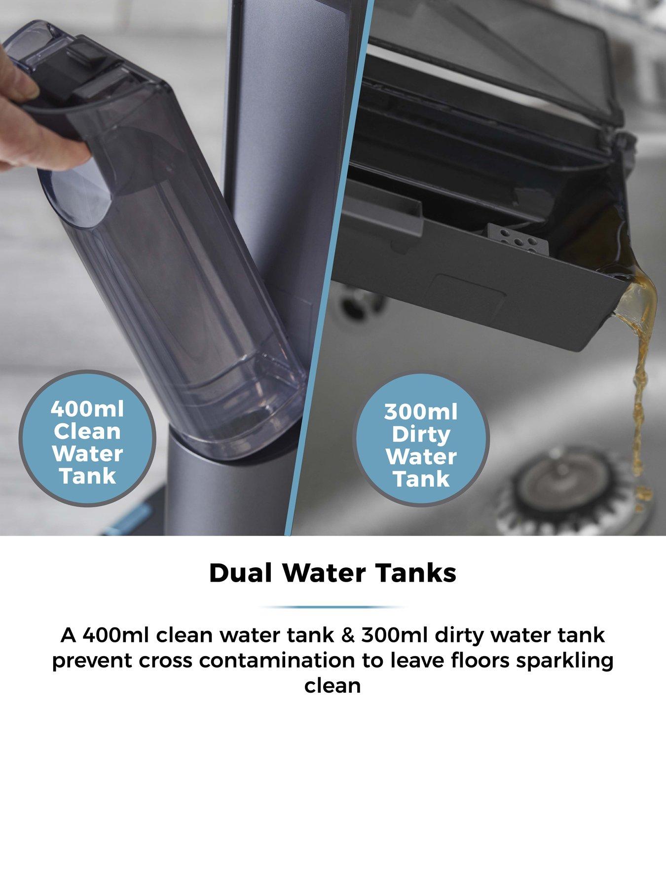  image of tower-t547002-aquajet-pro-cordless-hardfloor-cleaner-with-one-touch-controls-led-display-panel-300ml-clean-water-tank-400ml-dirty-water-tank-74v-titanium-amp-tiffany-blue