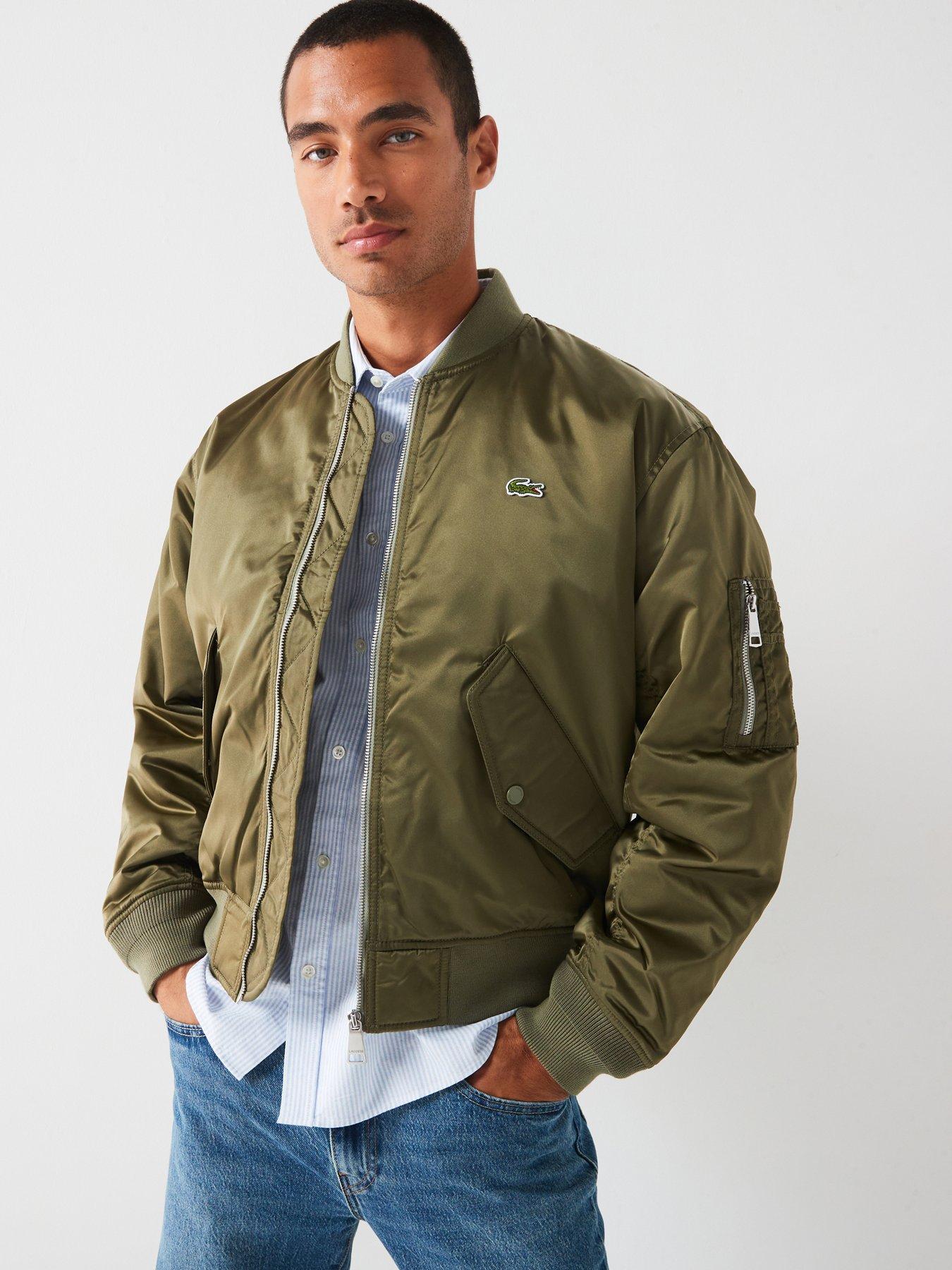 Lacoste Showerproof Padded Bomber Jacket - Khaki