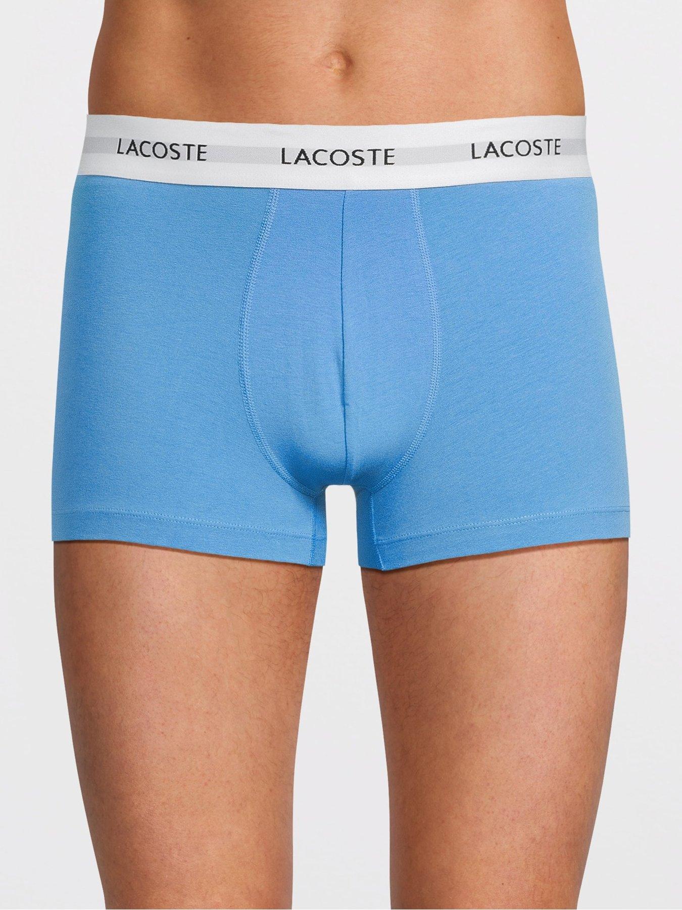  image of lacoste-3-pack-logo-waistband-cotton-trunks-blue