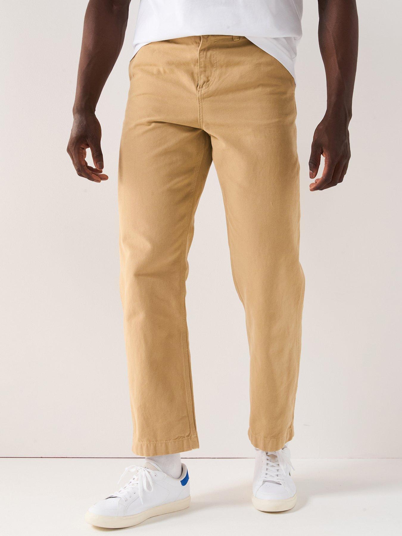 Lacoste Relaxed Fit Cotton Canvas Carpenter Trousers Brown