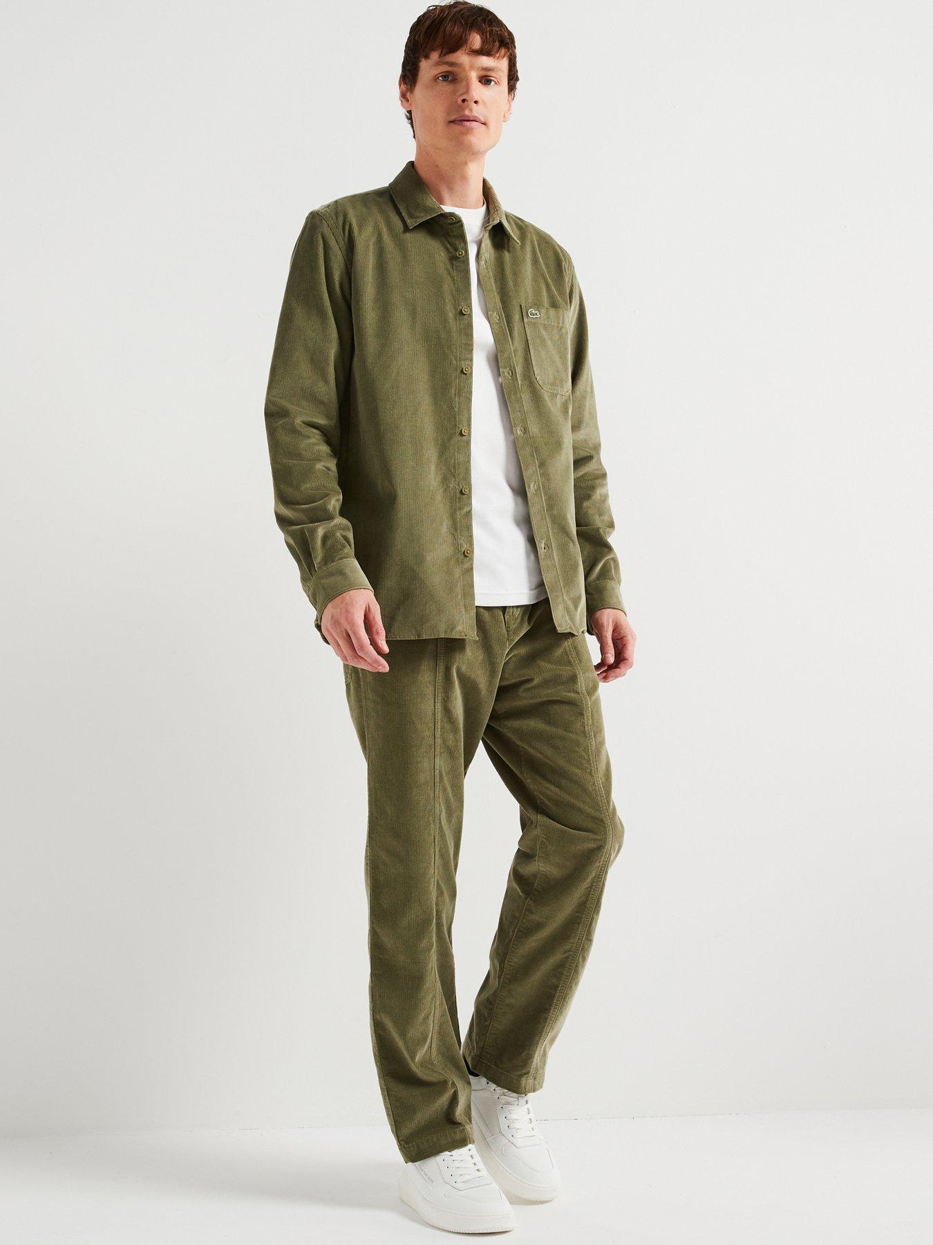 Image 3 of 5 of Lacoste Relaxed Fit Corduroy Trousers - Khaki