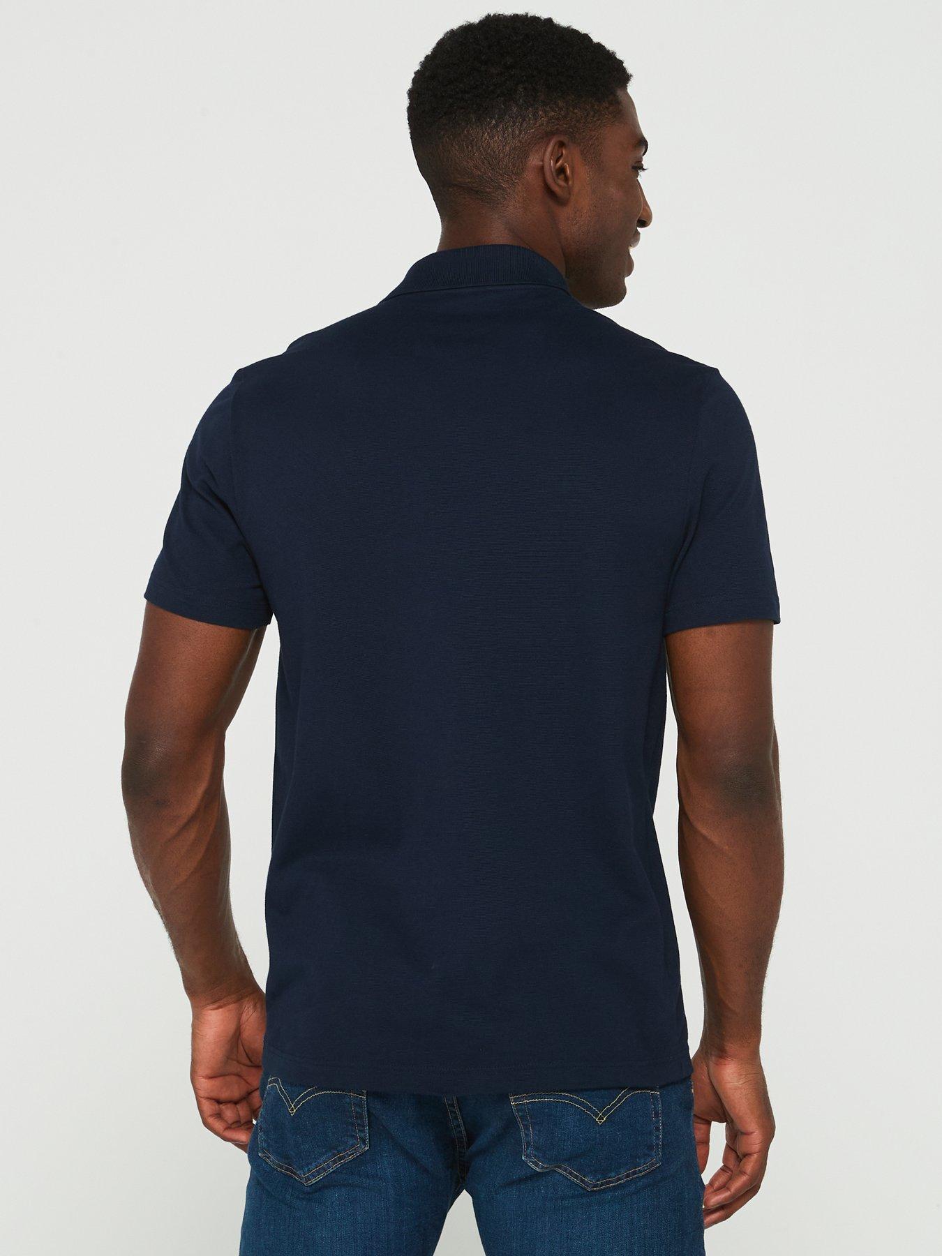  image of lacoste-regular-fit-cotton-ottoman-polo-shirt--navy