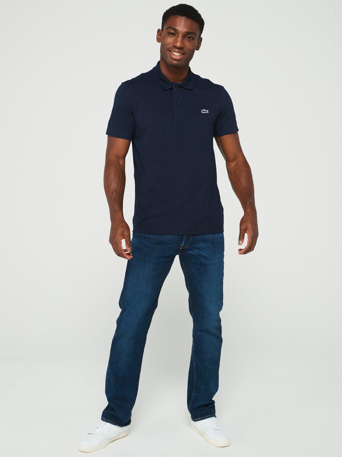  image of lacoste-regular-fit-cotton-ottoman-polo-shirt--navy