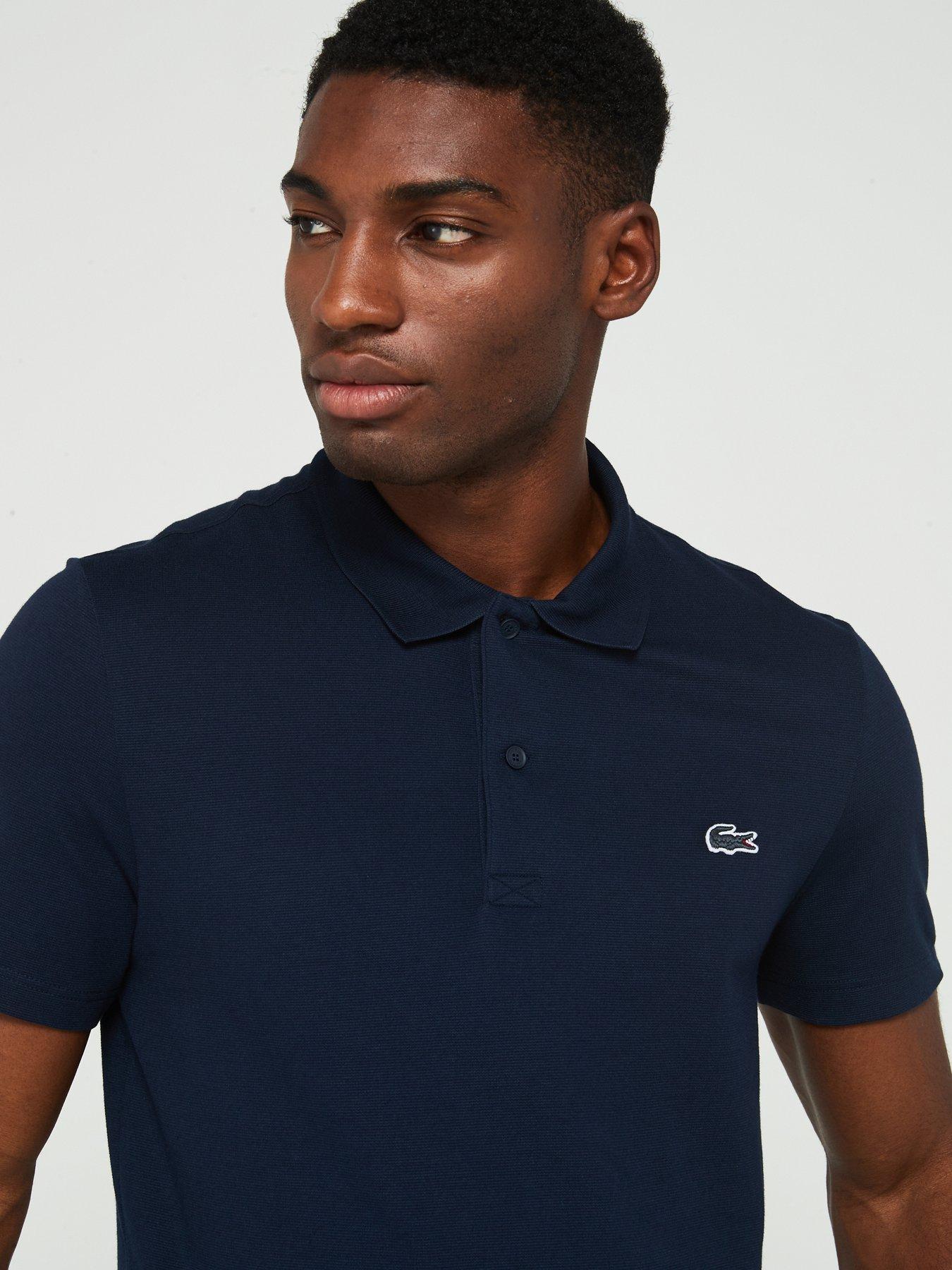  image of lacoste-regular-fit-cotton-ottoman-polo-shirt--navy