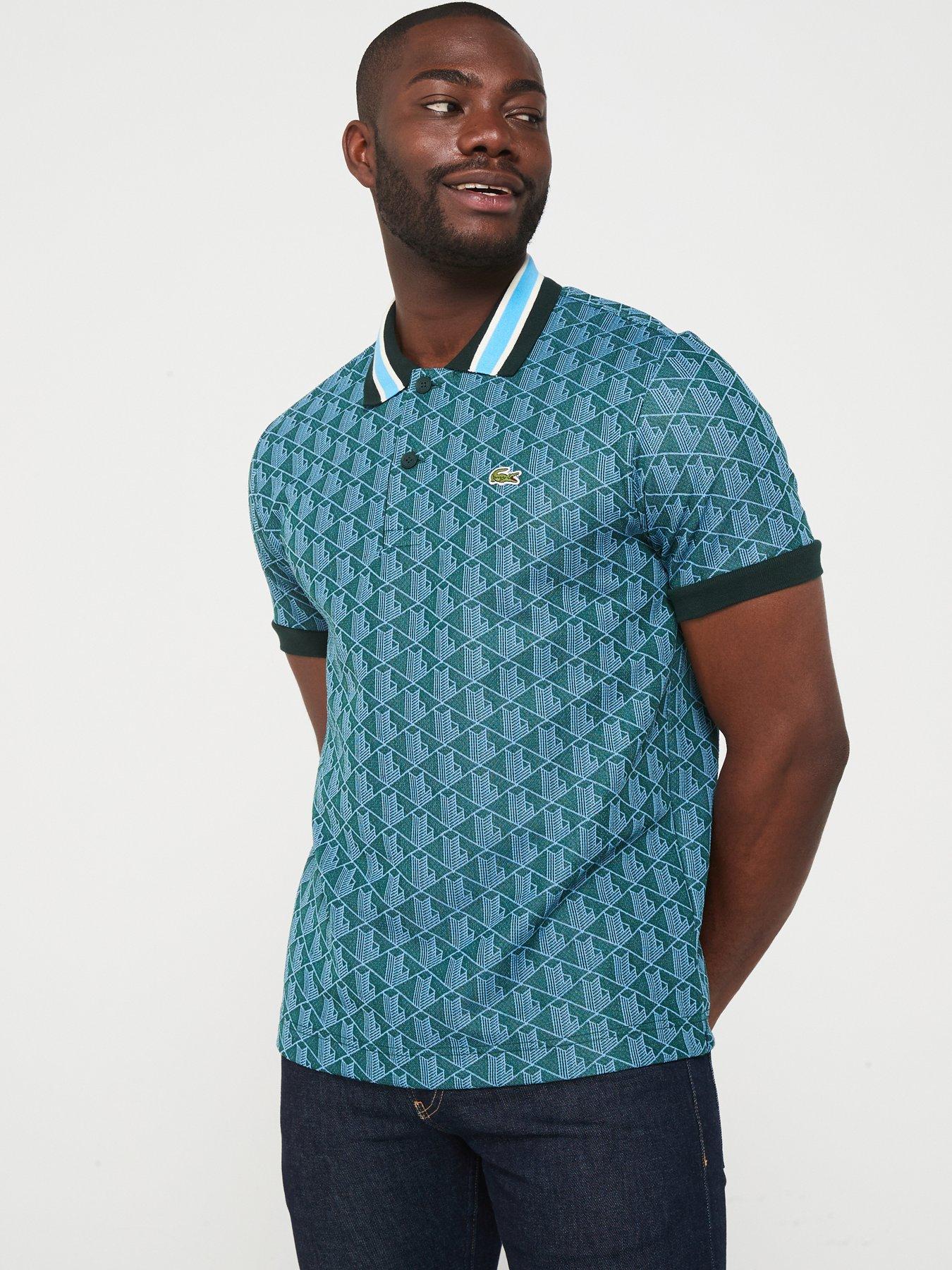 【LACOSTE】Contrast Collar Monogram Polo★アイコニックポロ!! Lacoste Contrast Collar Monogram Polo Shirt -DH1417