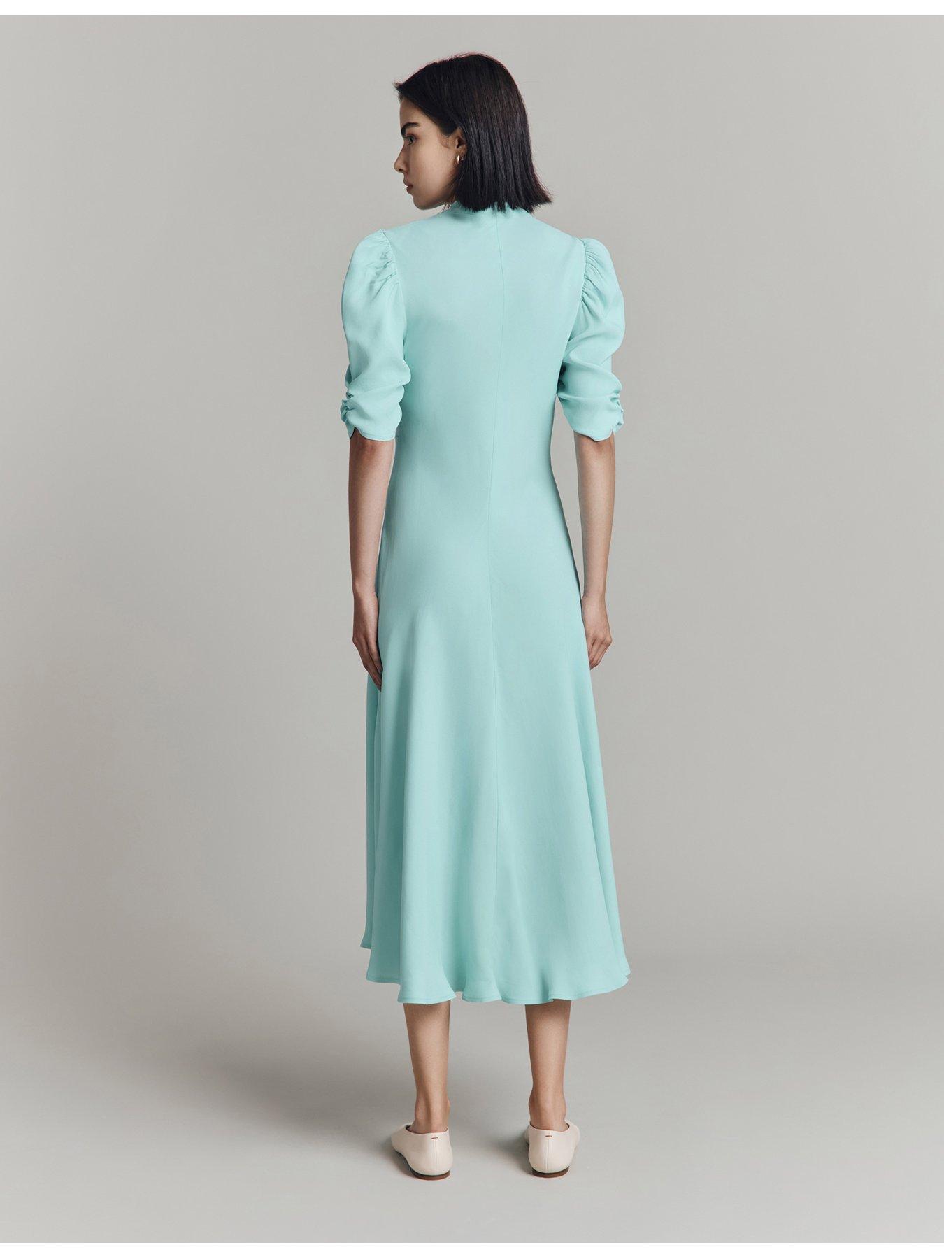  image of ghost-madi-short-sleeve-midaxi-dress-blue