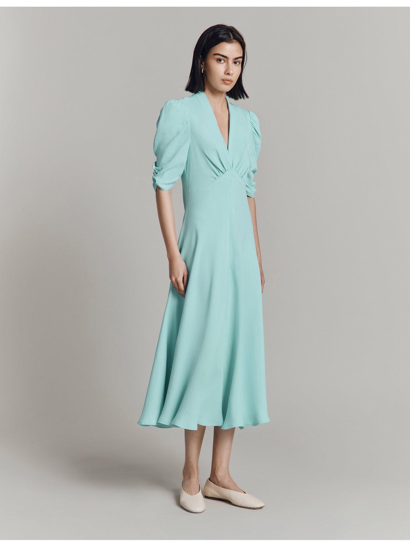  image of ghost-madi-short-sleeve-midaxi-dress-blue