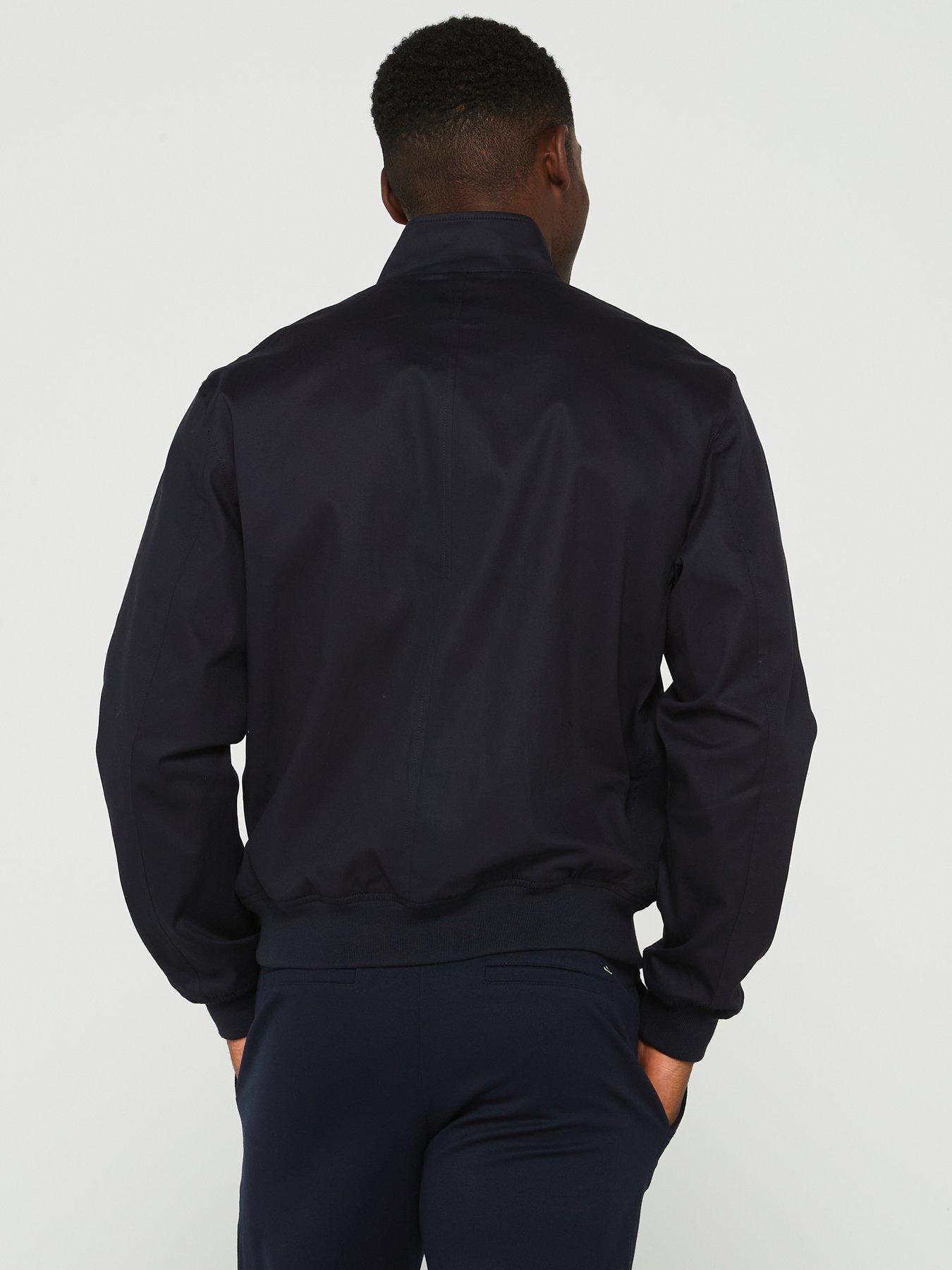  image of lacoste-showerproof-cotton-twill-harrington-jacket-navy