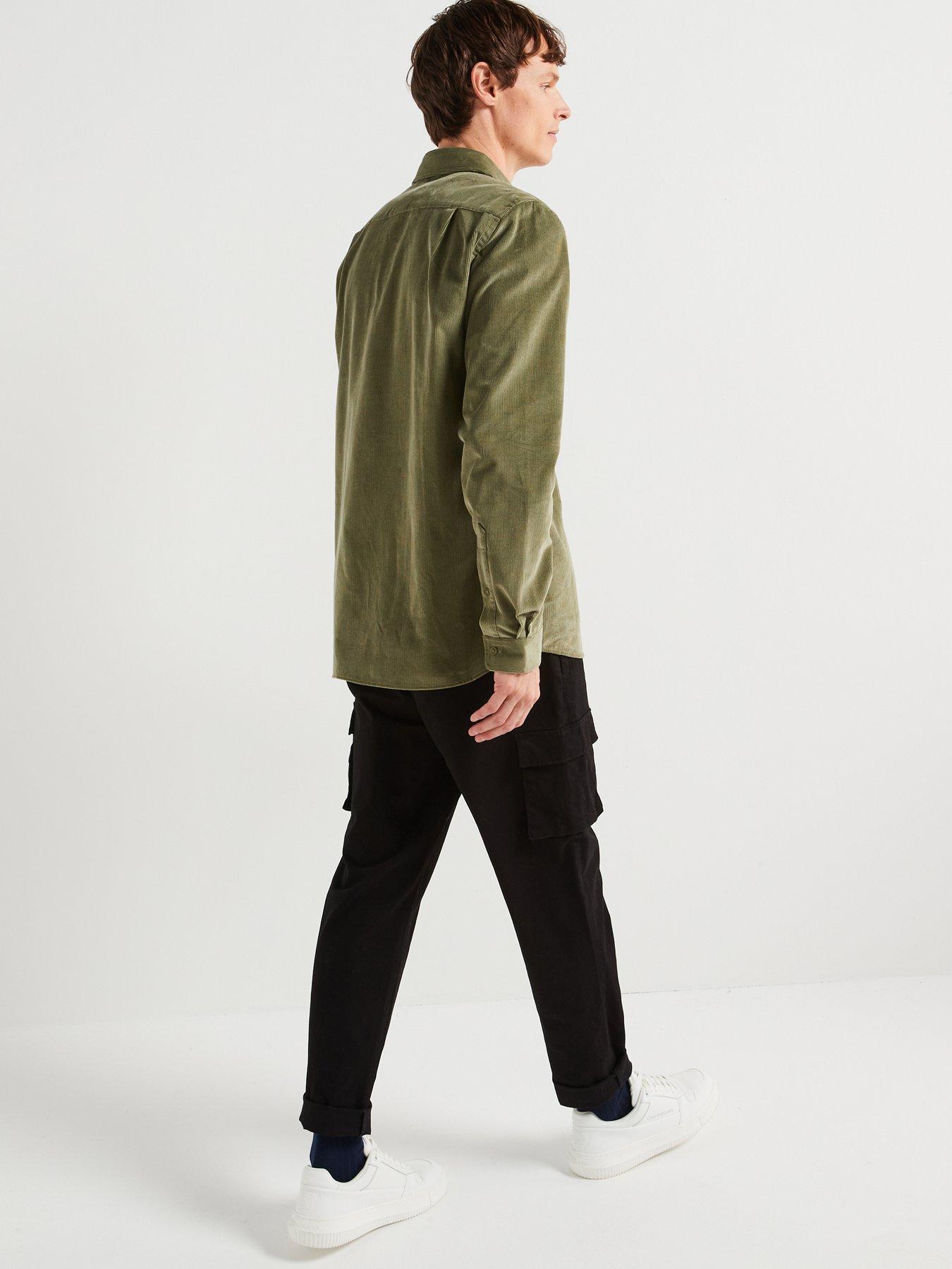 Image 2 of 6 of Lacoste Regular Fit Cotton Corduroy Pocket Shirt - Khaki