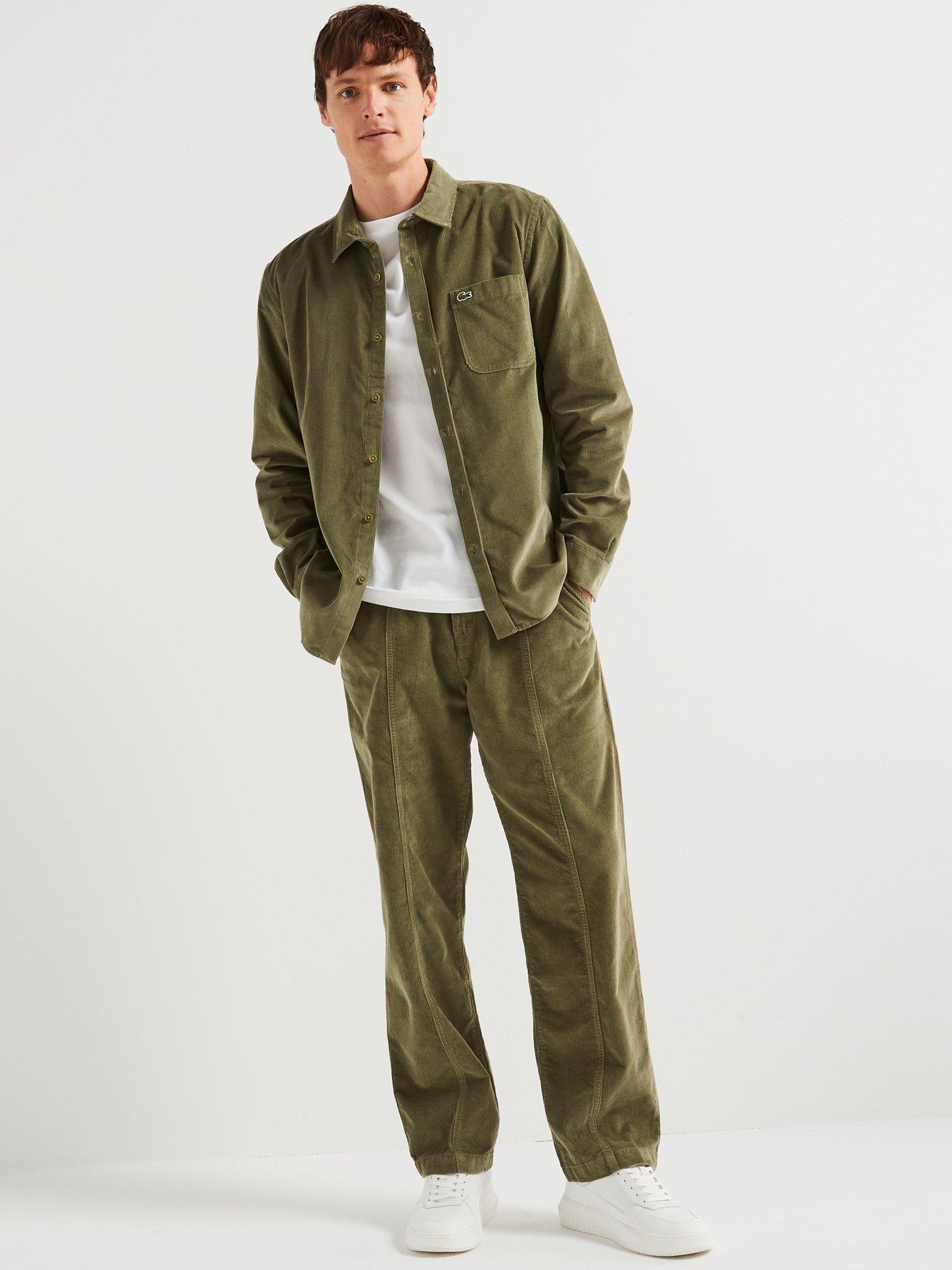 Image 3 of 6 of Lacoste Regular Fit Cotton Corduroy Pocket Shirt - Khaki