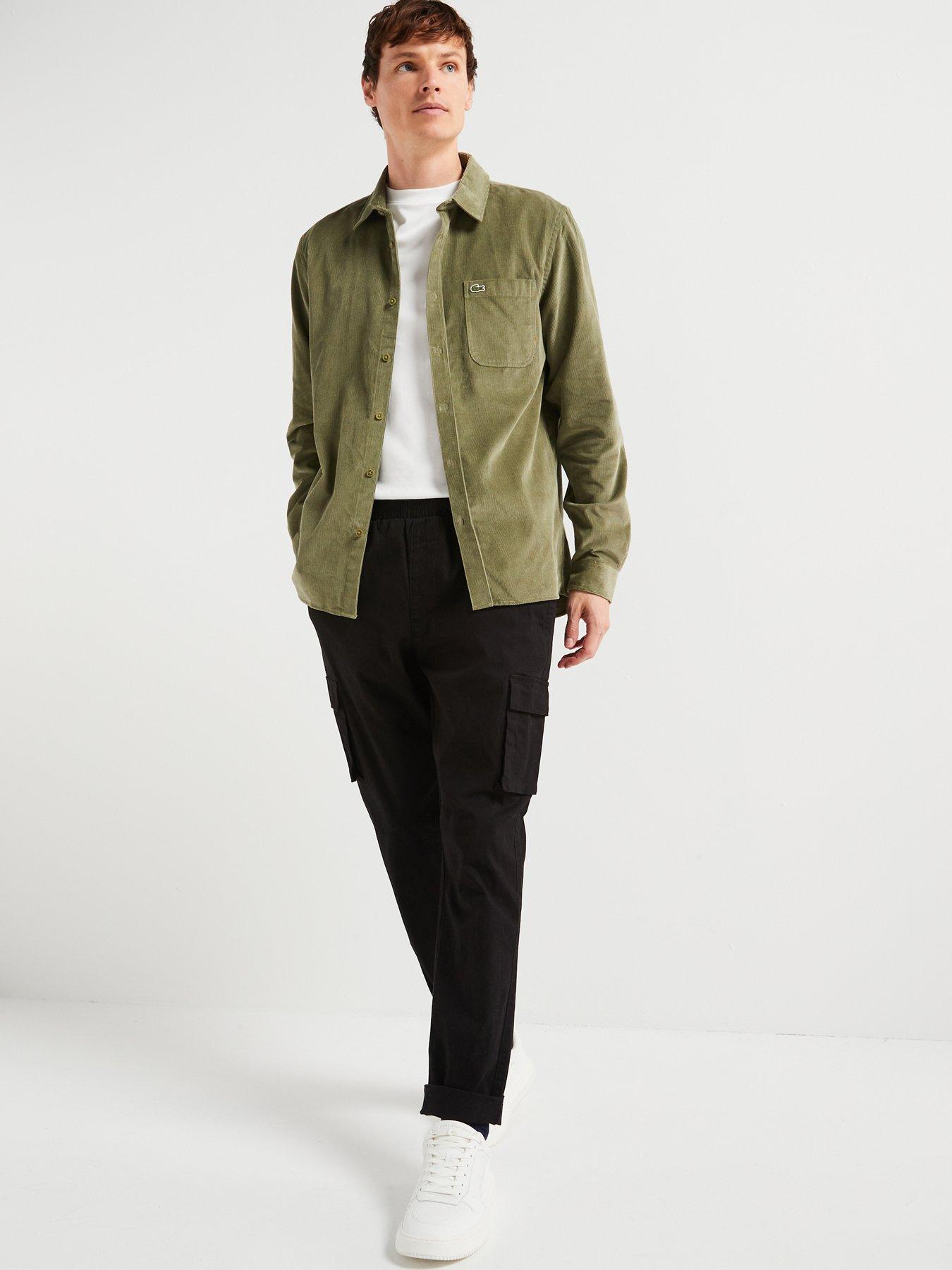 Image 6 of 6 of Lacoste Regular Fit Cotton Corduroy Pocket Shirt - Khaki