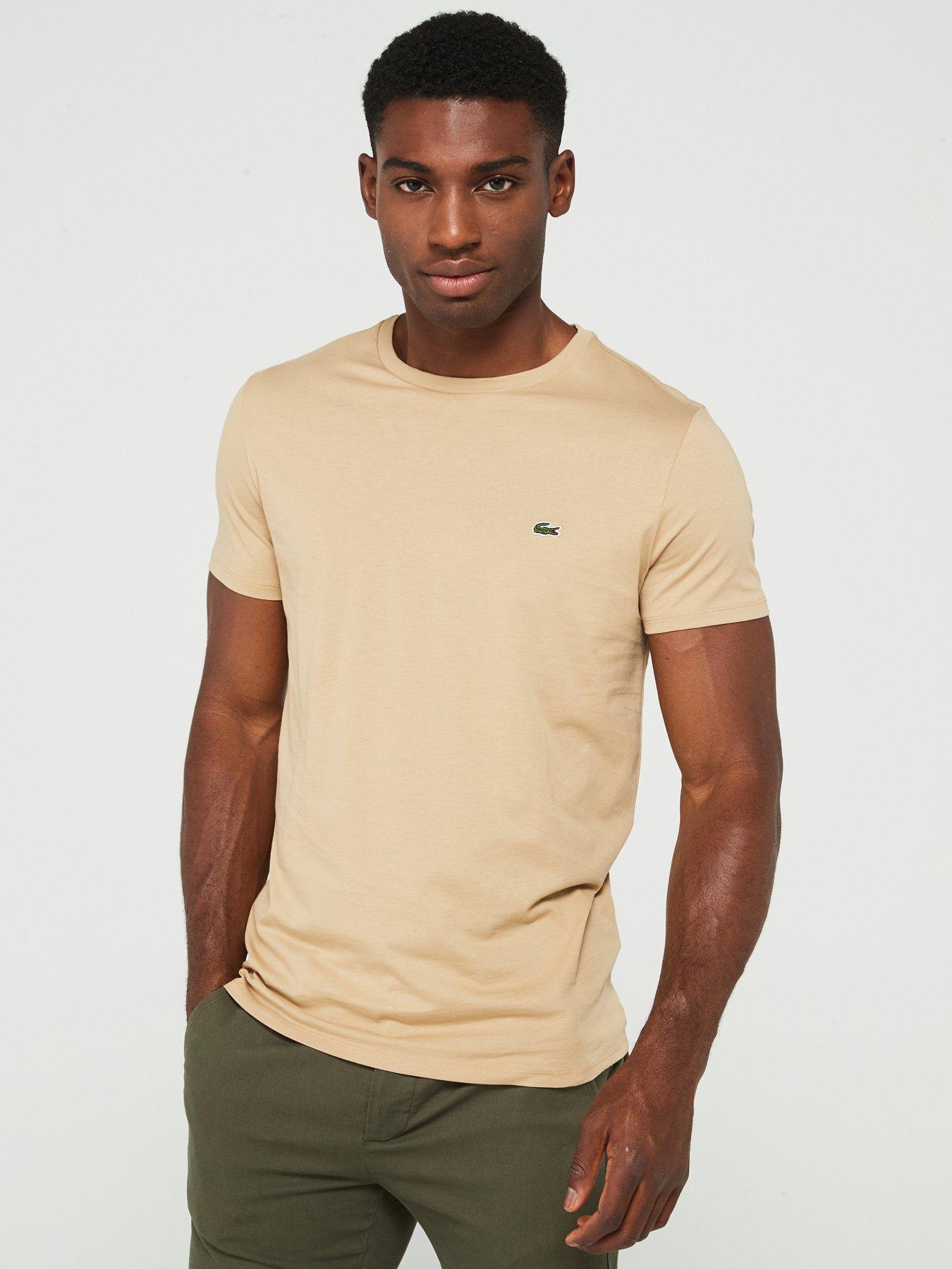 Lacoste Regular Fit Pima Cotton Crew Neck T-Shirt - Brown