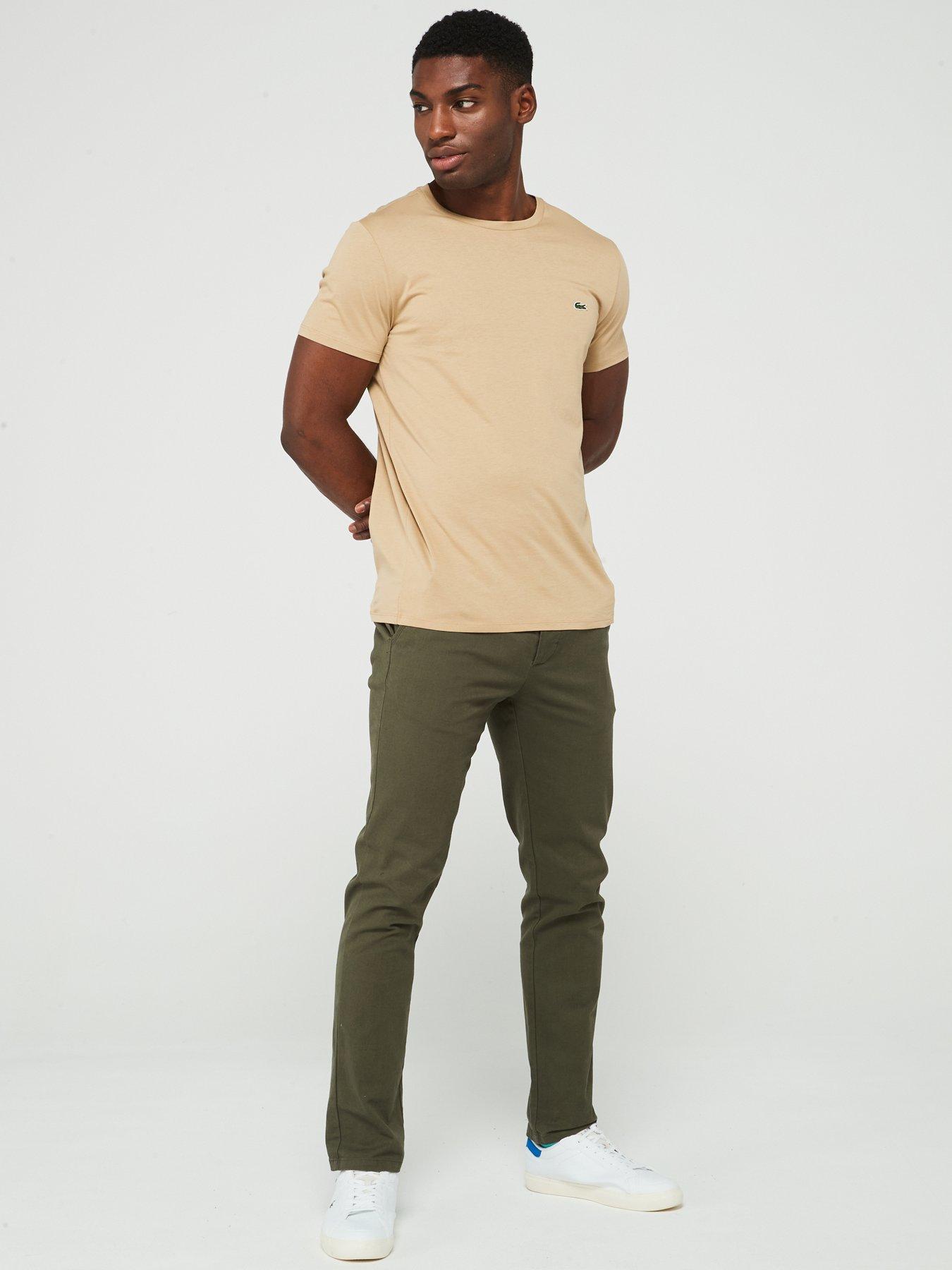  image of lacoste-regular-fit-pima-cotton-crew-neck-t-shirt-brown