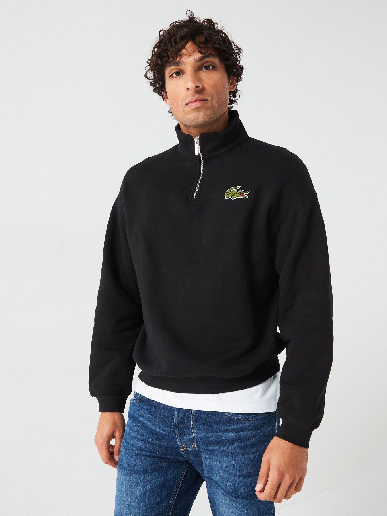 lacoste-loose-fit-14-zip-sweat-top-black