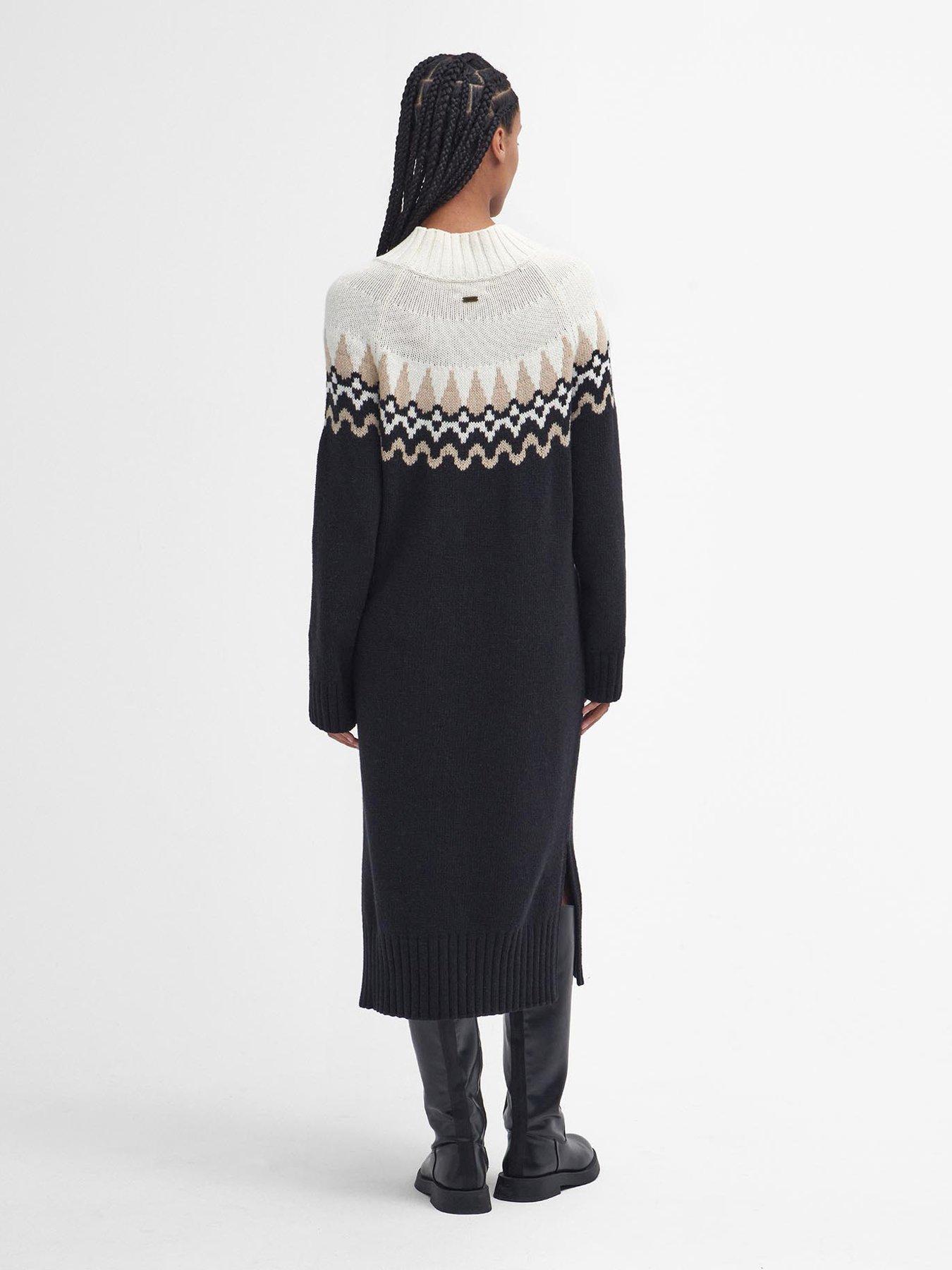  image of barbour-kingsford-knitted-dress-black