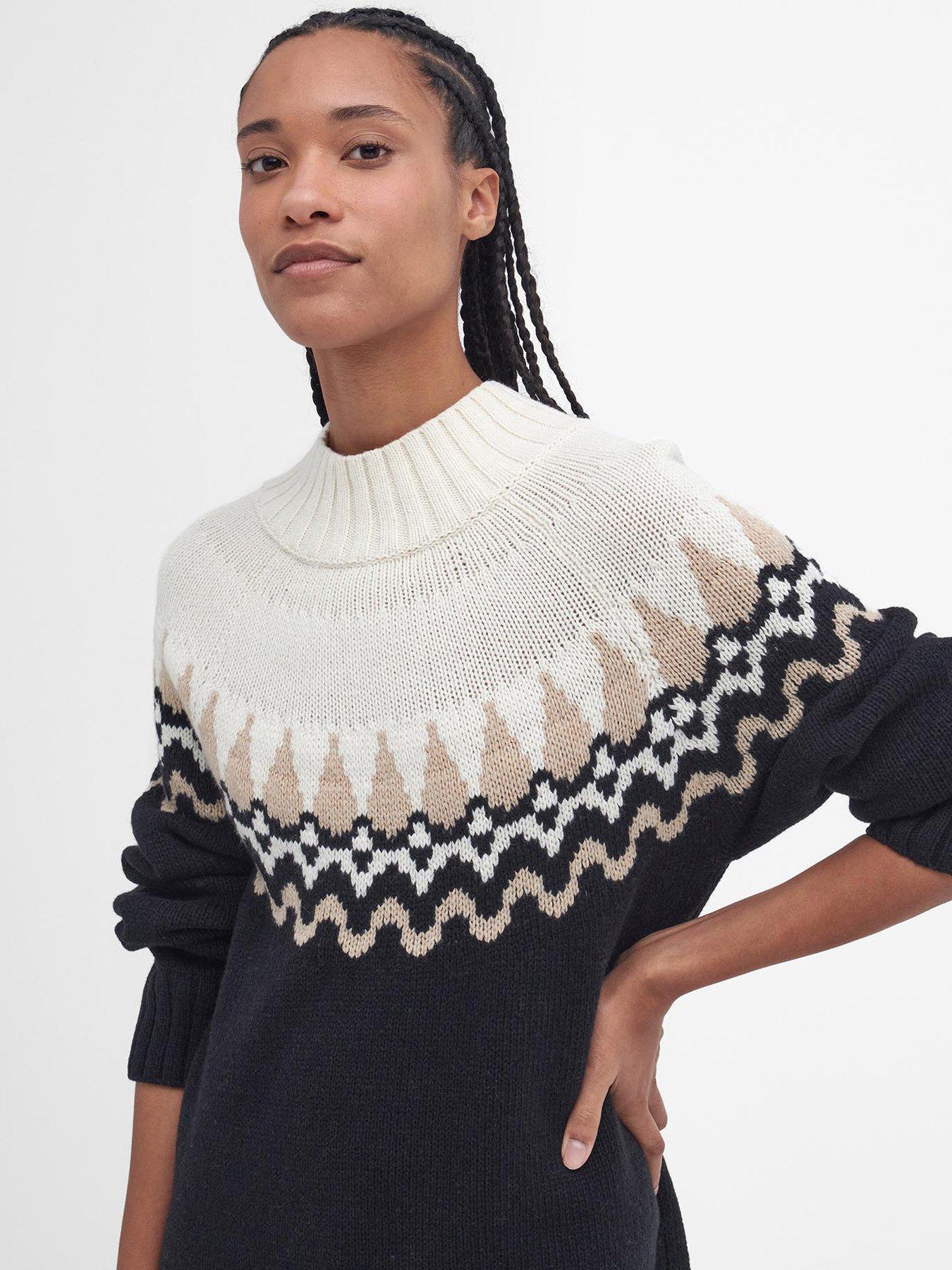  image of barbour-kingsford-knitted-dress-black