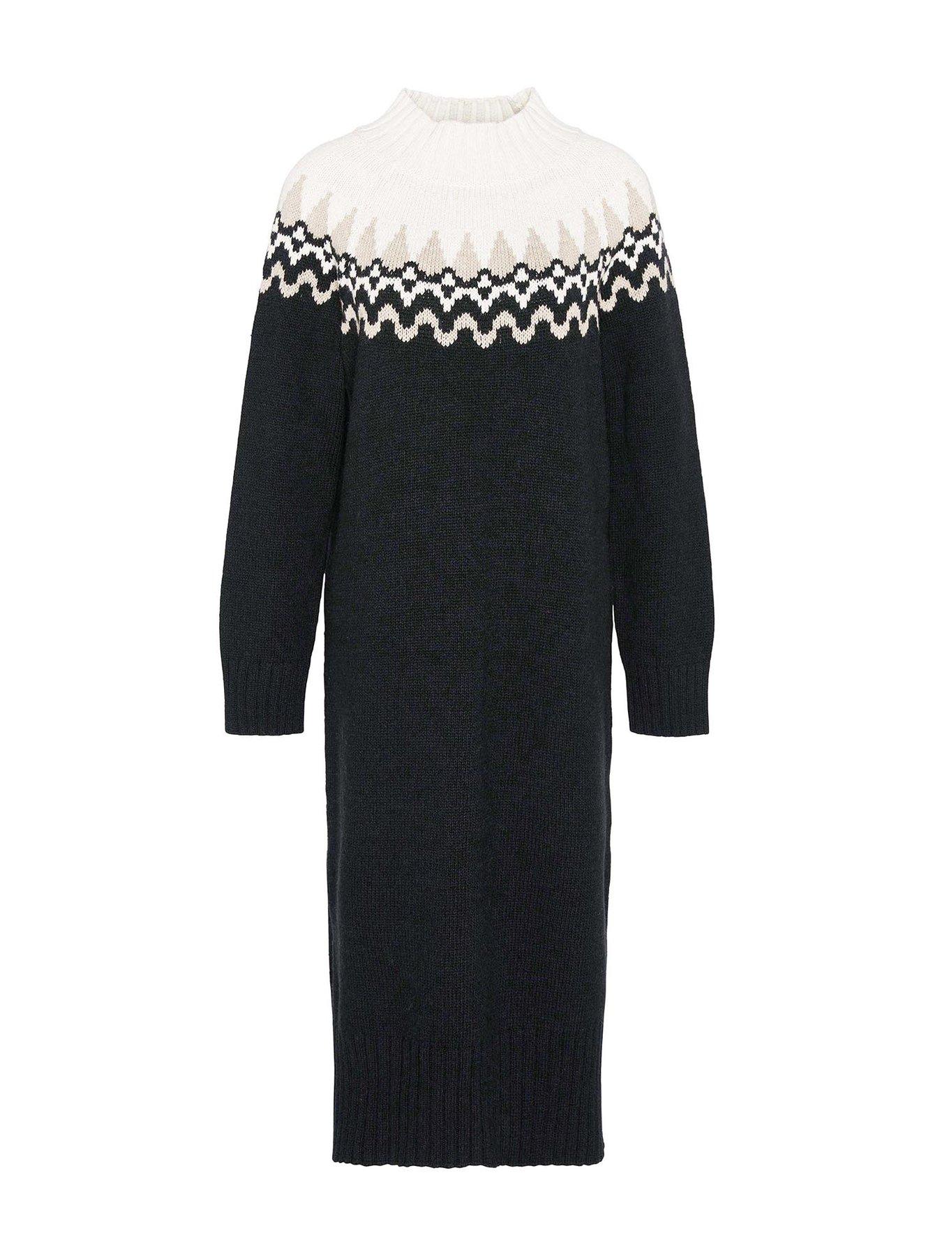  image of barbour-kingsford-knitted-dress-black