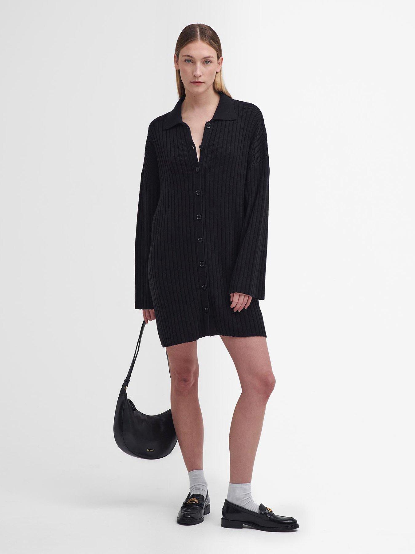 undefined Claudette Knitted Mini Dress - Black